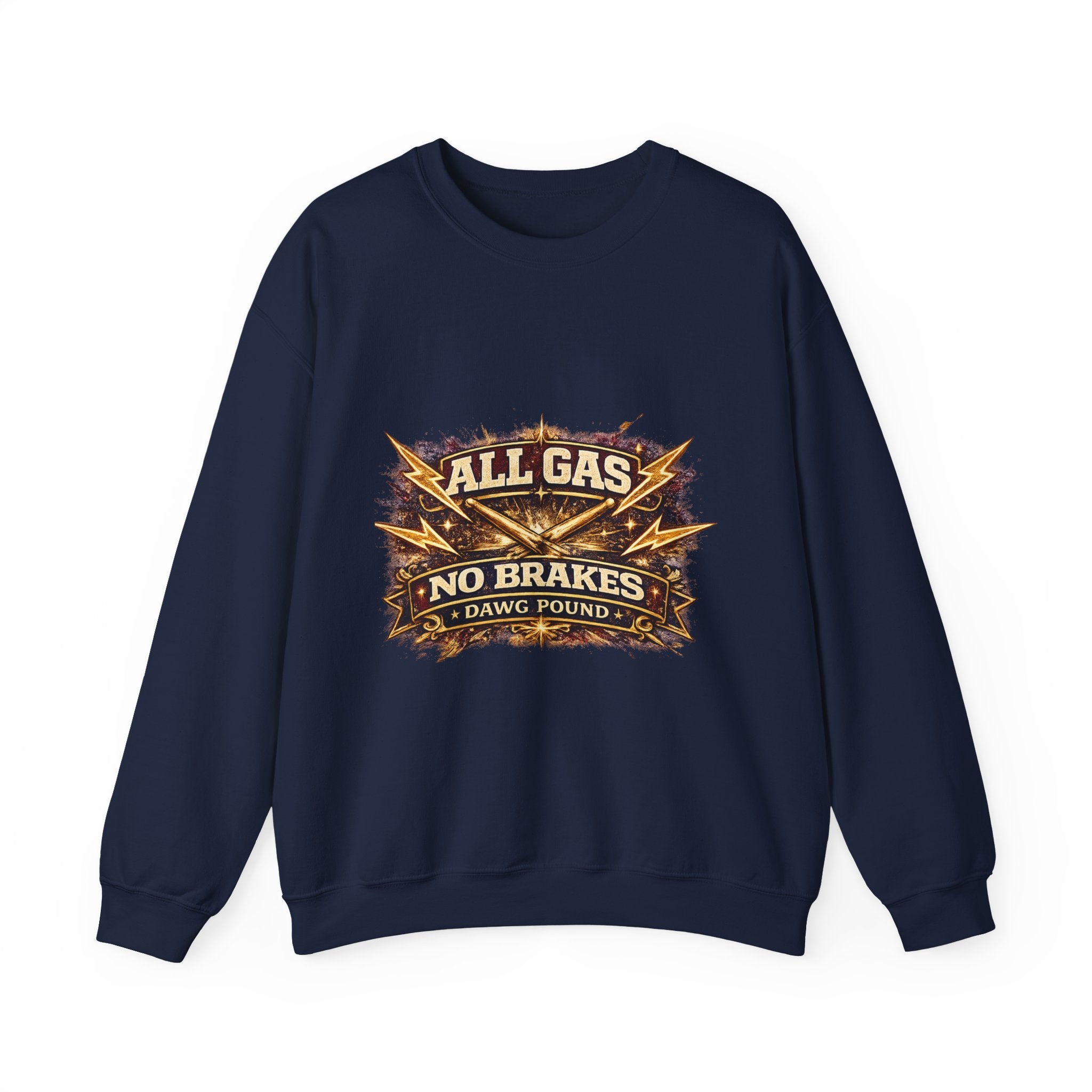 All Gas No Brakes Crewneck Sweatshirt — Vintage Racing Graphic Pullover