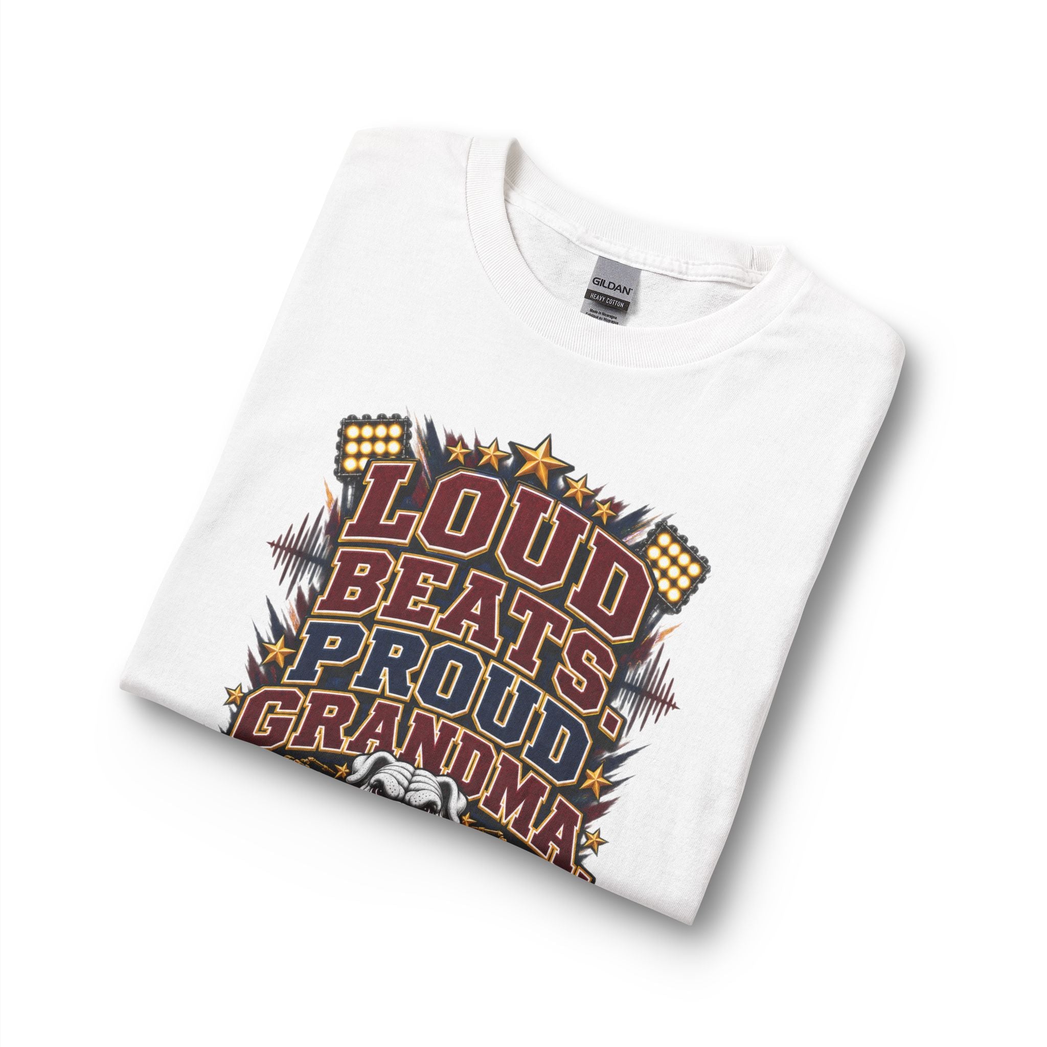 Loud Beats Proud Grandma Long Sleeve Tee — Dawg Pound Bulldog Graphic