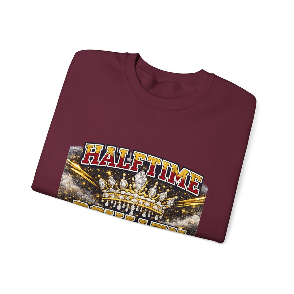 Crewneck Sweatshirt - "Halftime Royalty" Vintage Crown Football Graphic