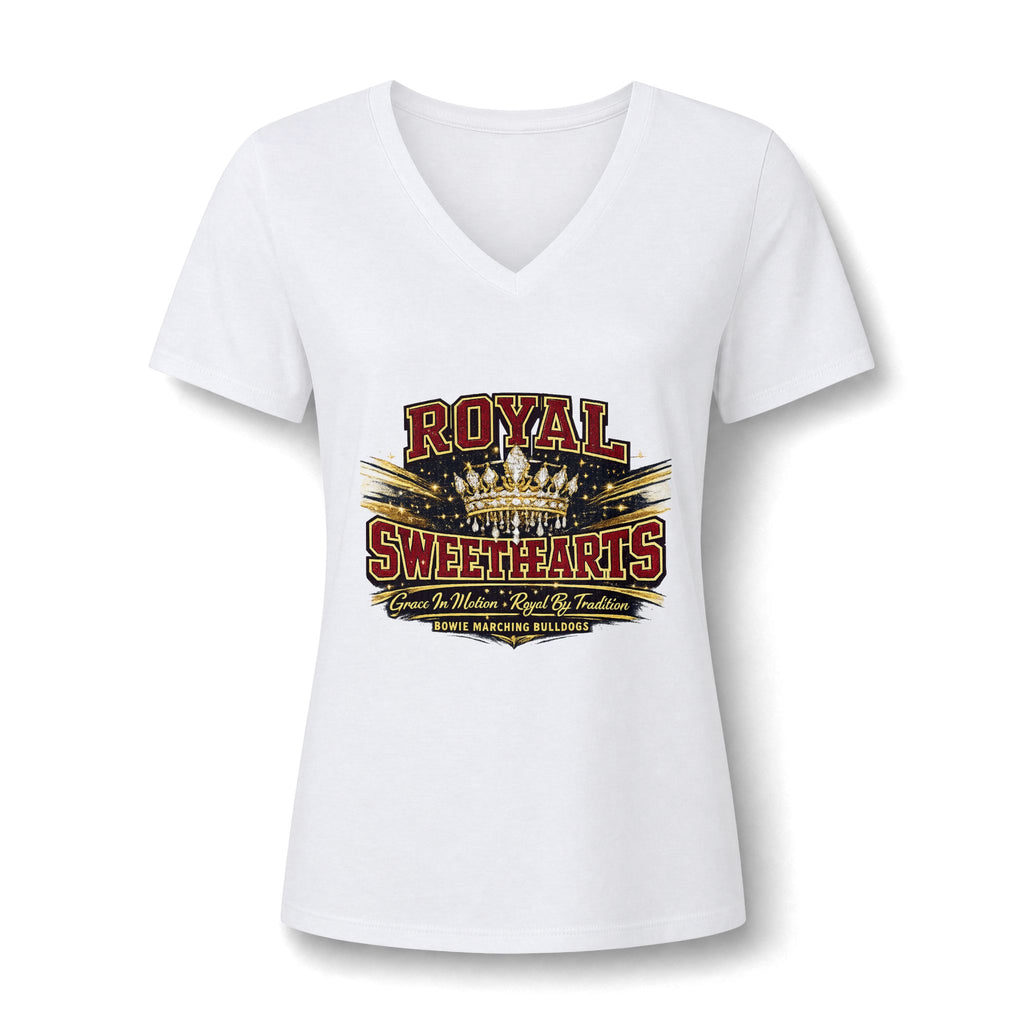 Royal Sweethearts Women's V-Neck Tee — Vintage Motorcycle Rally Graphic
