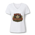 Royal Sweethearts Women's V-Neck Tee — Vintage Motorcycle Rally Graphic
