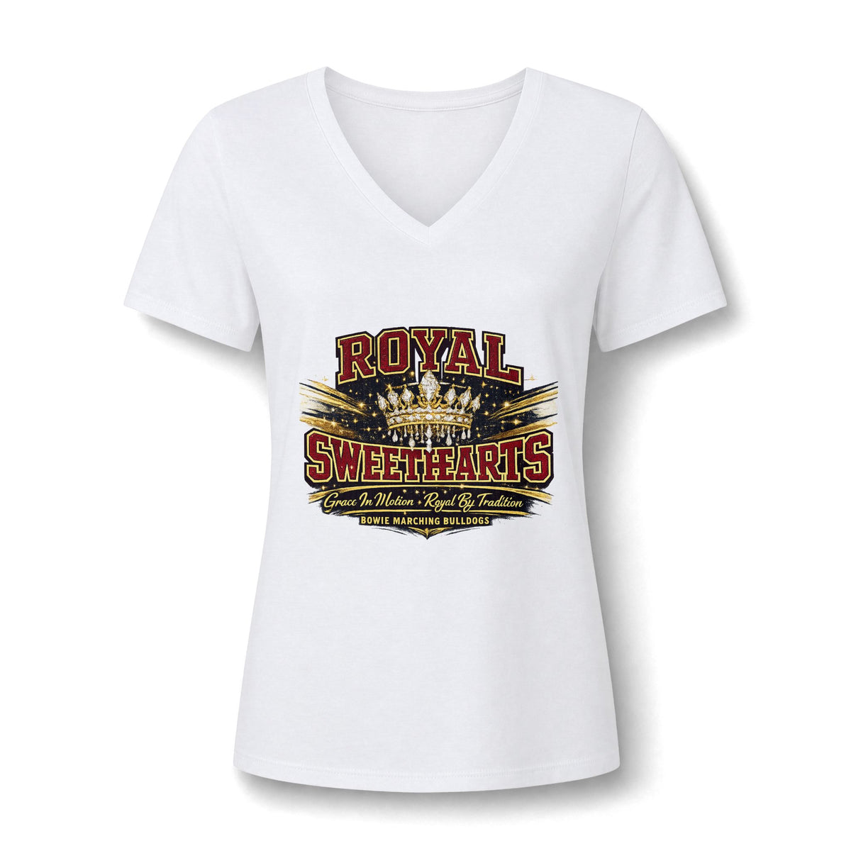 Royal Sweethearts Women's V-Neck Tee — Vintage Motorcycle Rally Graphic