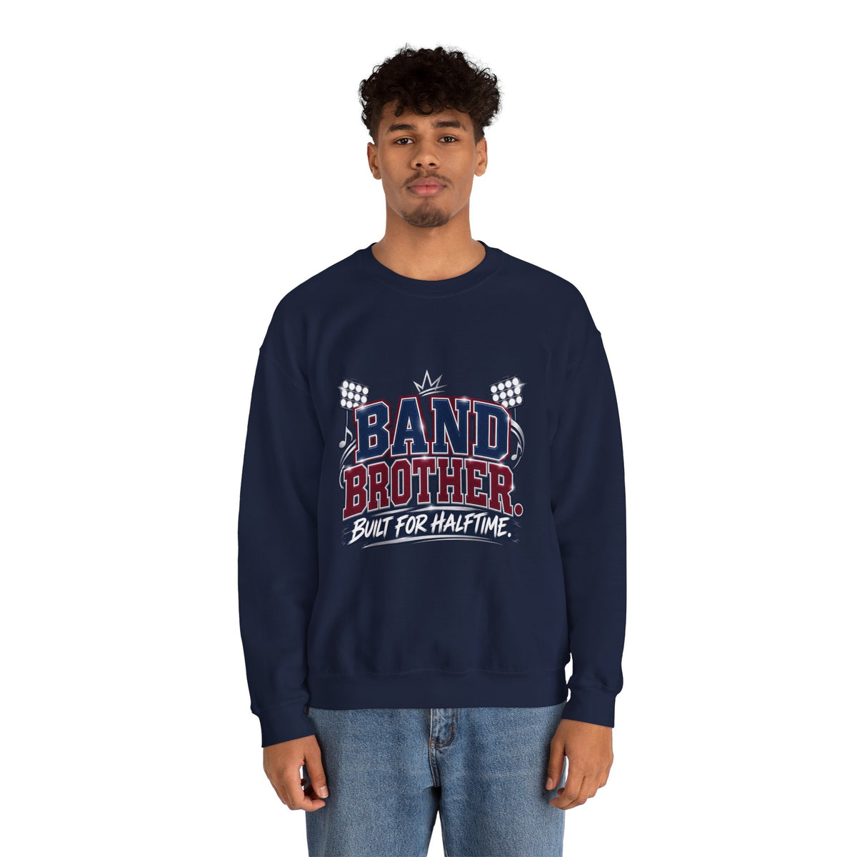 Band Brother Crewneck Sweatshirt — "Built for Halftime" Football Band Tee