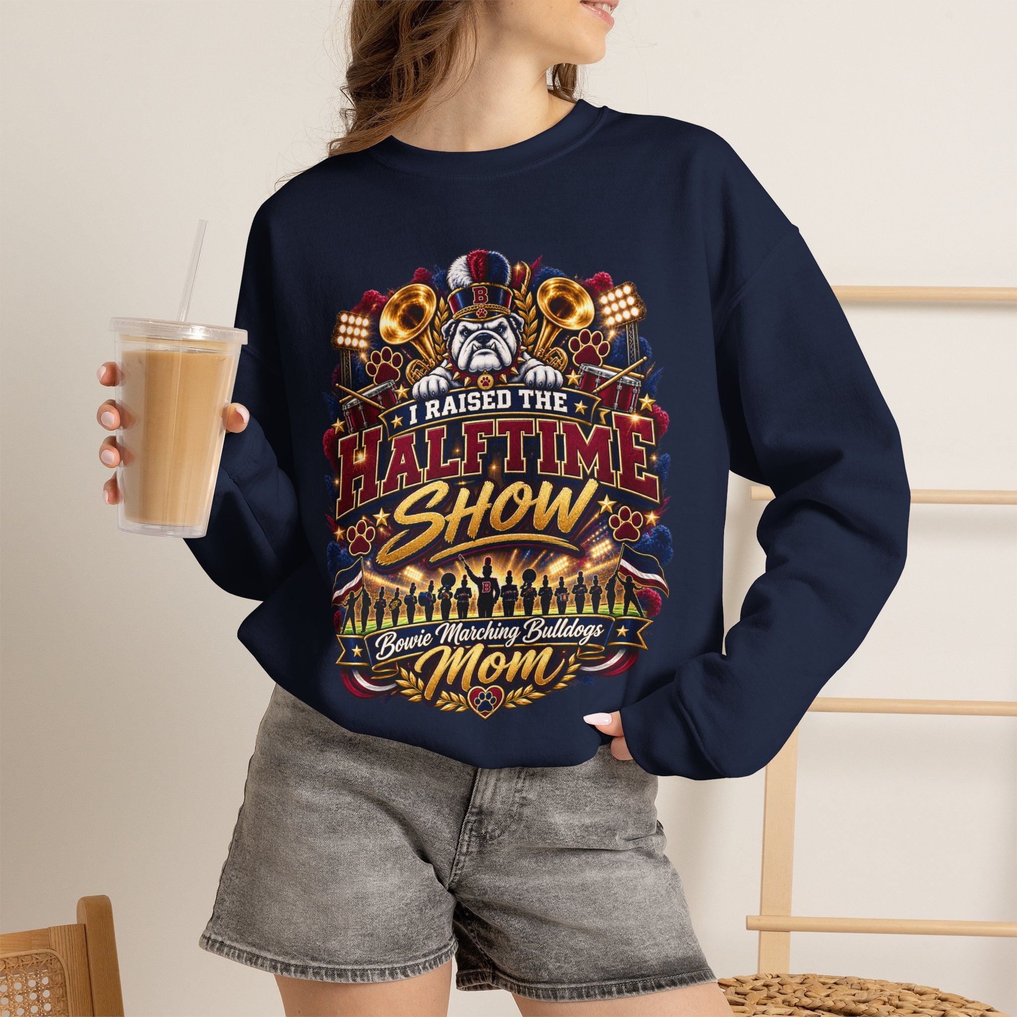 Halftime Show Mom Crewneck Sweatshirt – I Raised the Halftime Show Graphic