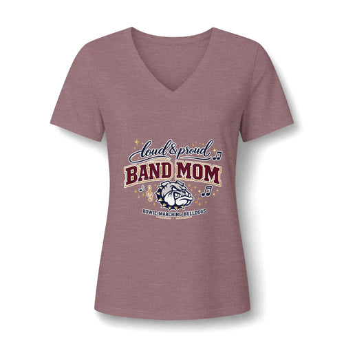 Bowie Bulldogs Band Mom V-Neck T-Shirt
