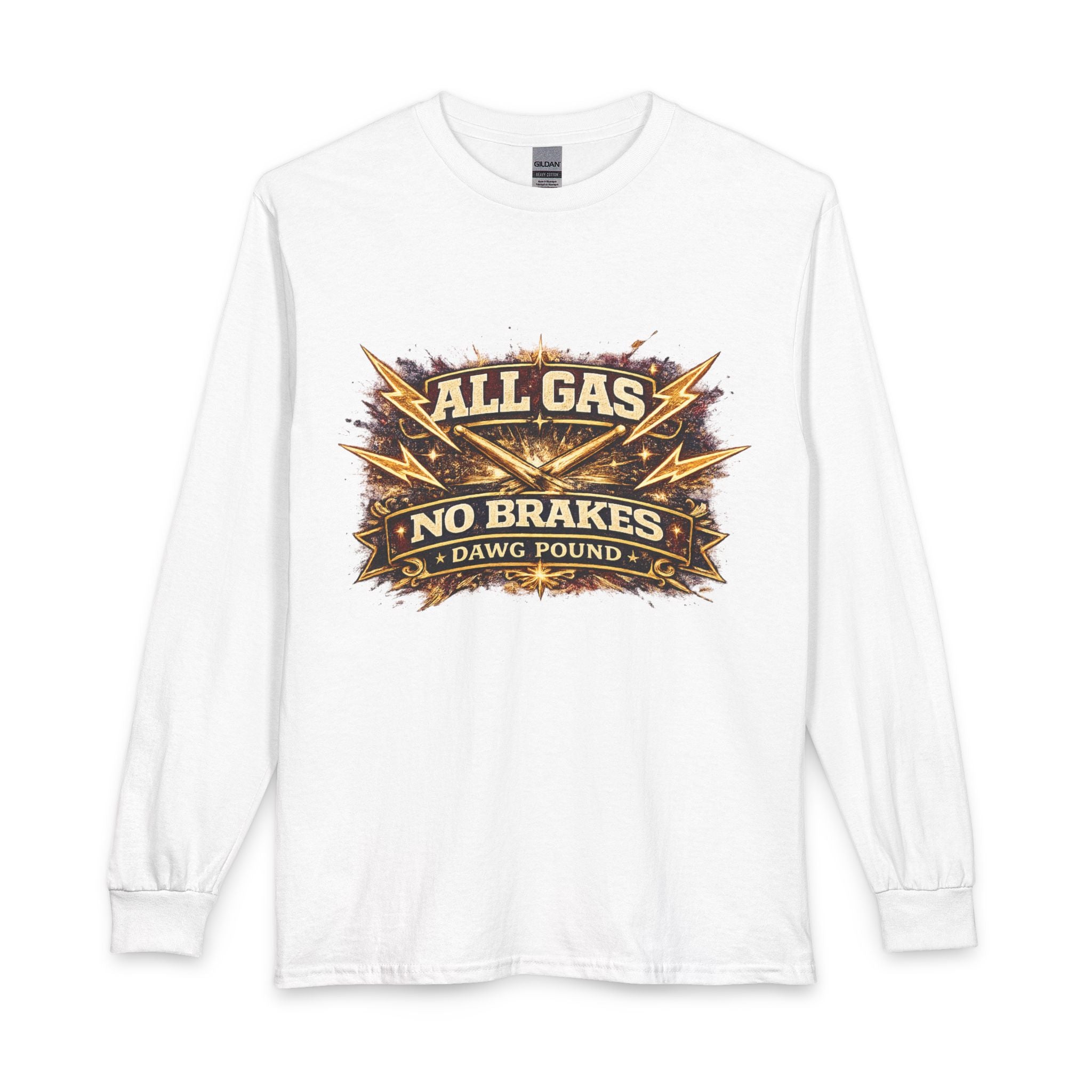 All Gas No Brakes Long Sleeve Tee — Vintage Motorcycle Racing Shirt