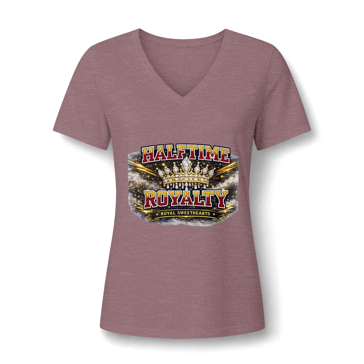 Halftime Royalty V-Neck Tee — Women's Football Game Day Shirt