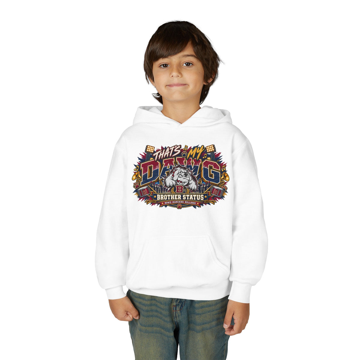 Youth Hoodie “That’s My Dawg – Brother Status” Vintage Graphic