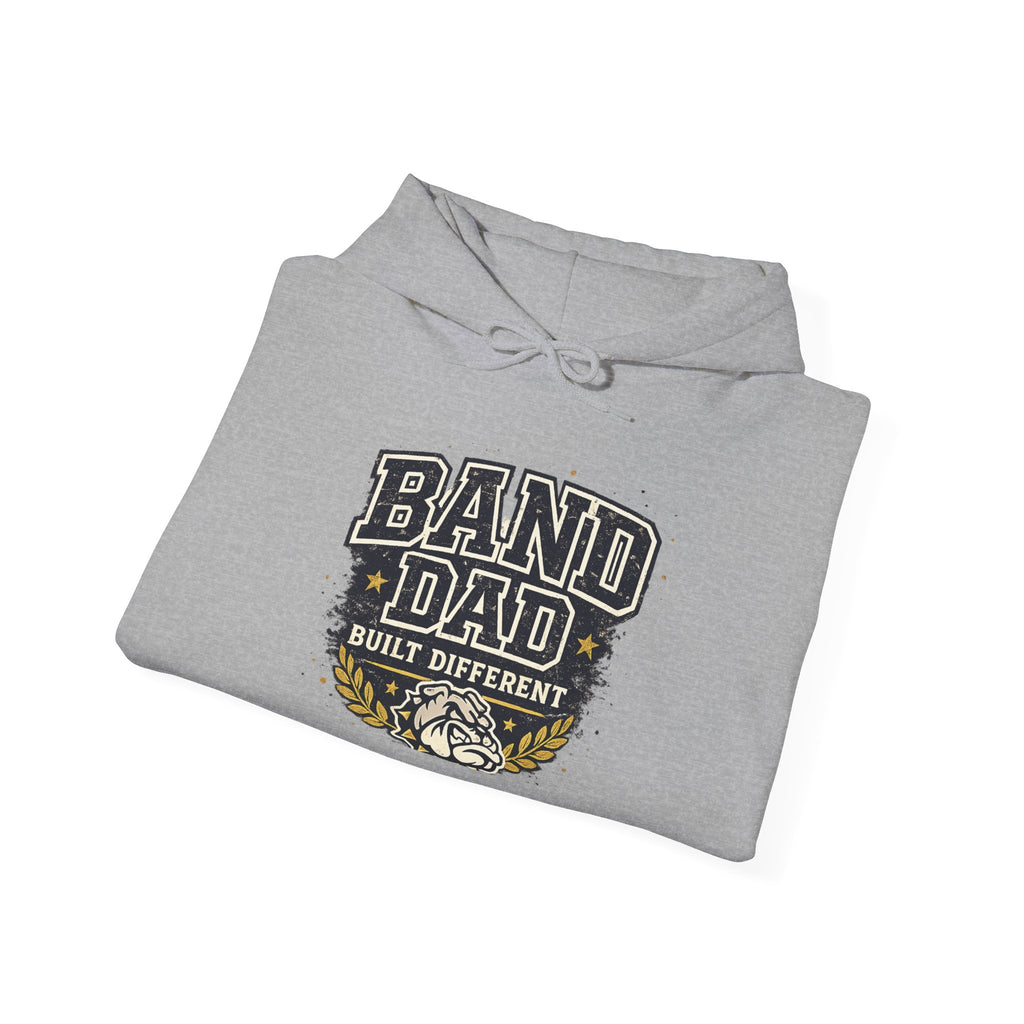 Band Dad Hoodie — "Built Different" Marching Band Dad Pullover