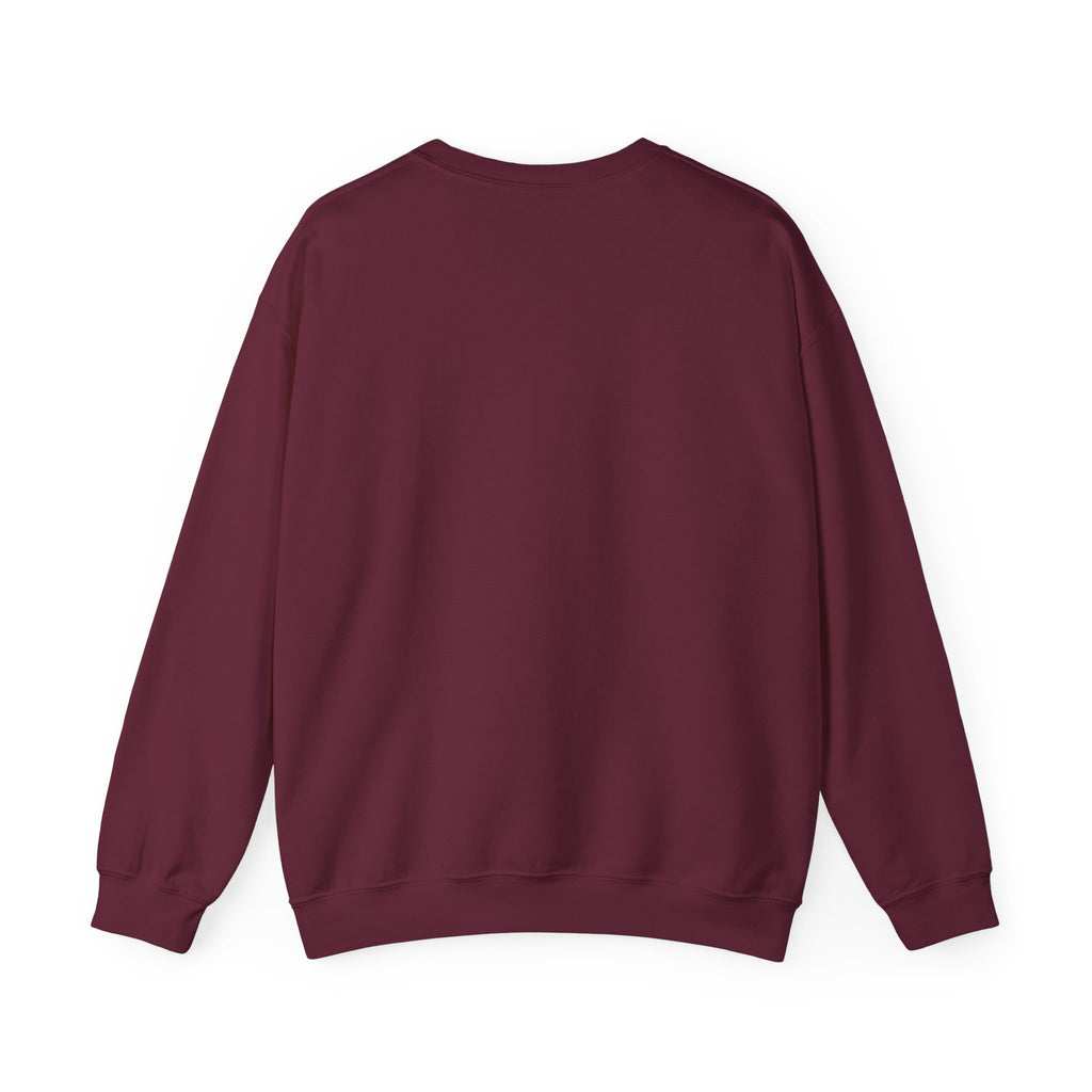 Crowned in Burgundy & Blue Crewneck Sweatshirt — Vintage Royal Crown Graphic