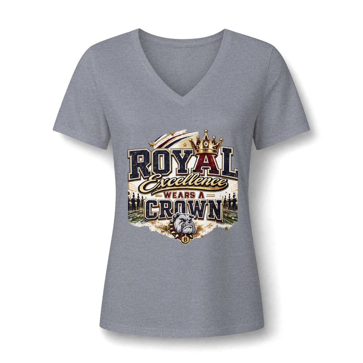 Women's 'Royal Excellence Wears a Crown' V-Neck Tee