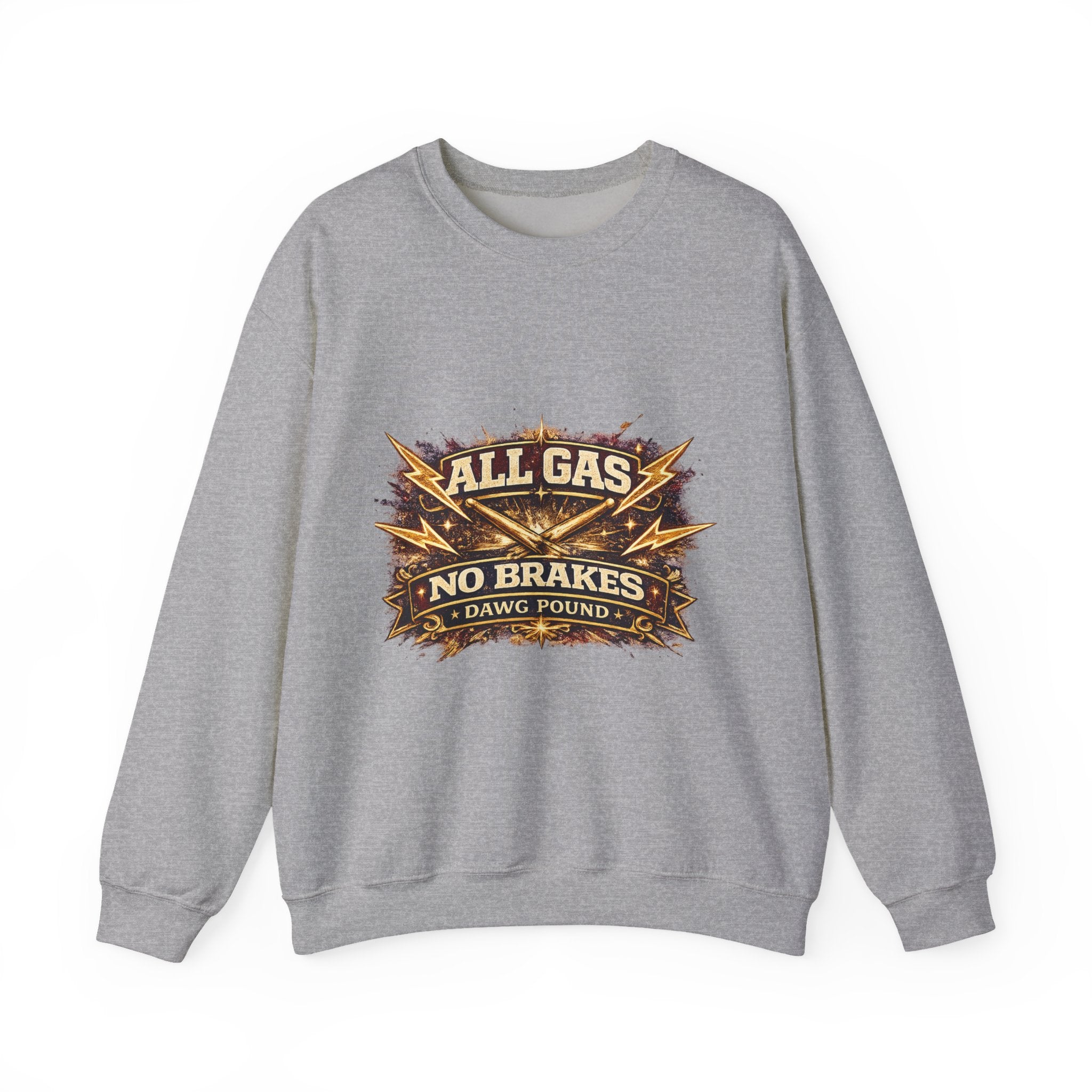 All Gas No Brakes Crewneck Sweatshirt — Vintage Racing Graphic Pullover