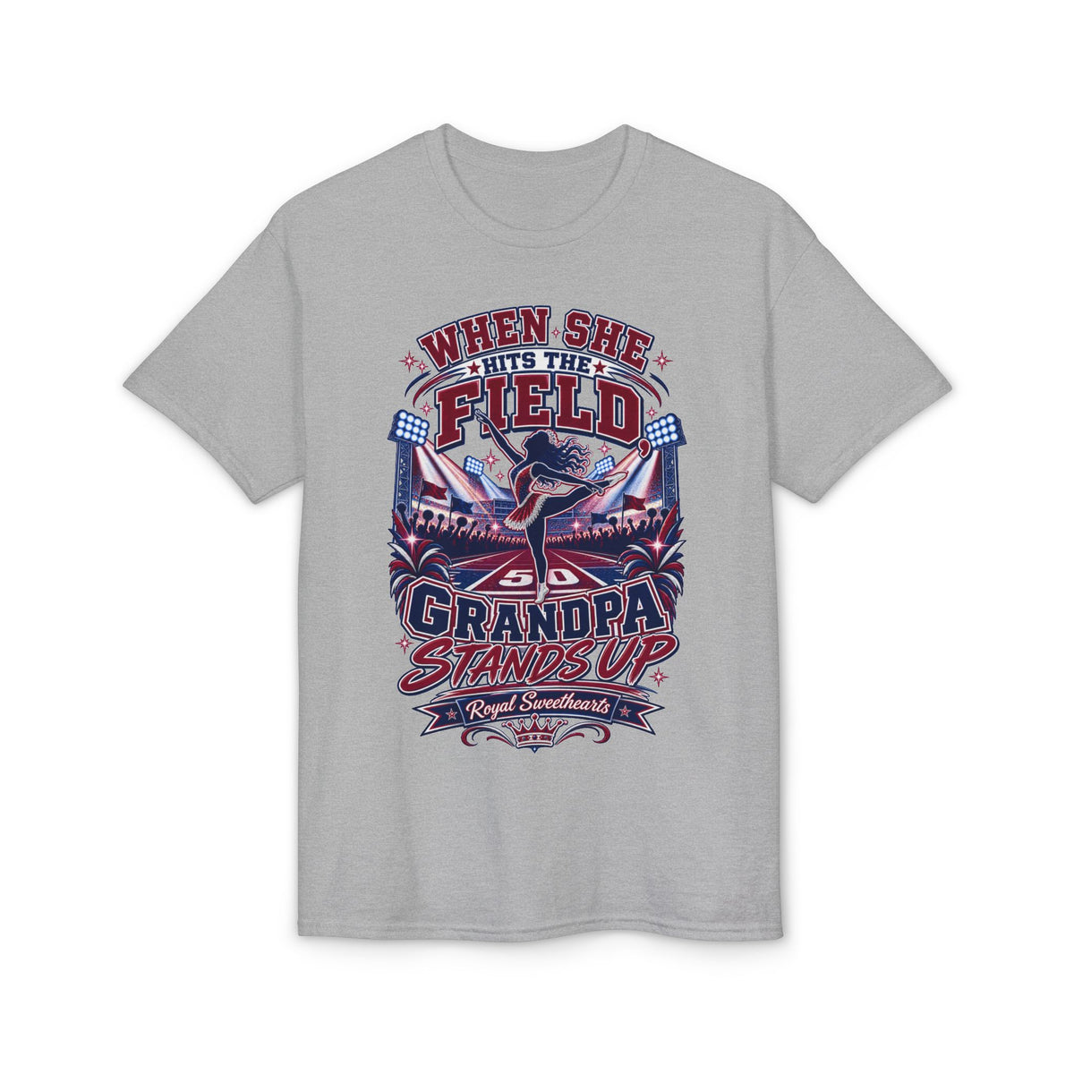 When She Hits the Field Grandpa Stands Up T-Shirt