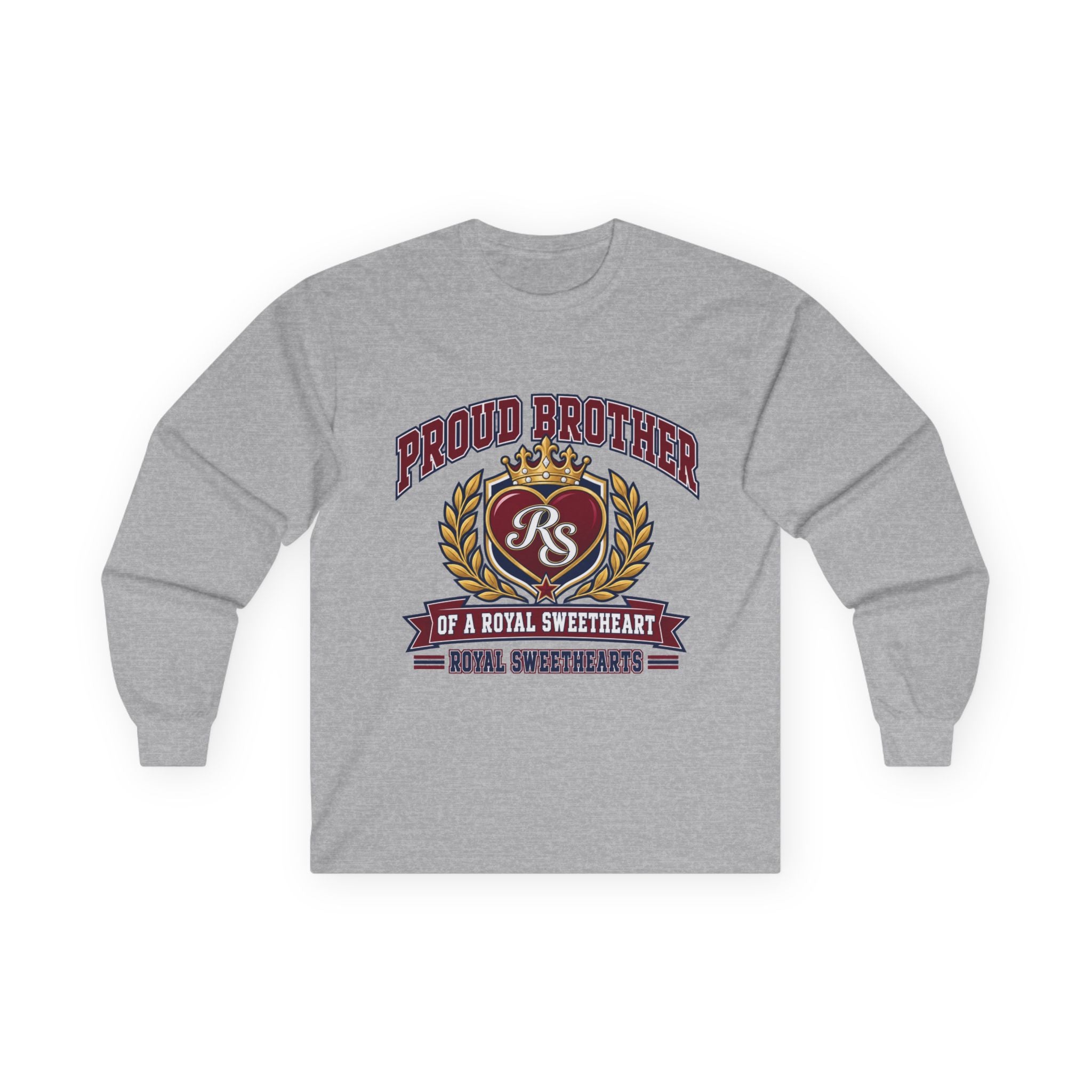 Proud Brother Long Sleeve Tee — "Proud Brother of a Royal Sweetheart" Crest Design