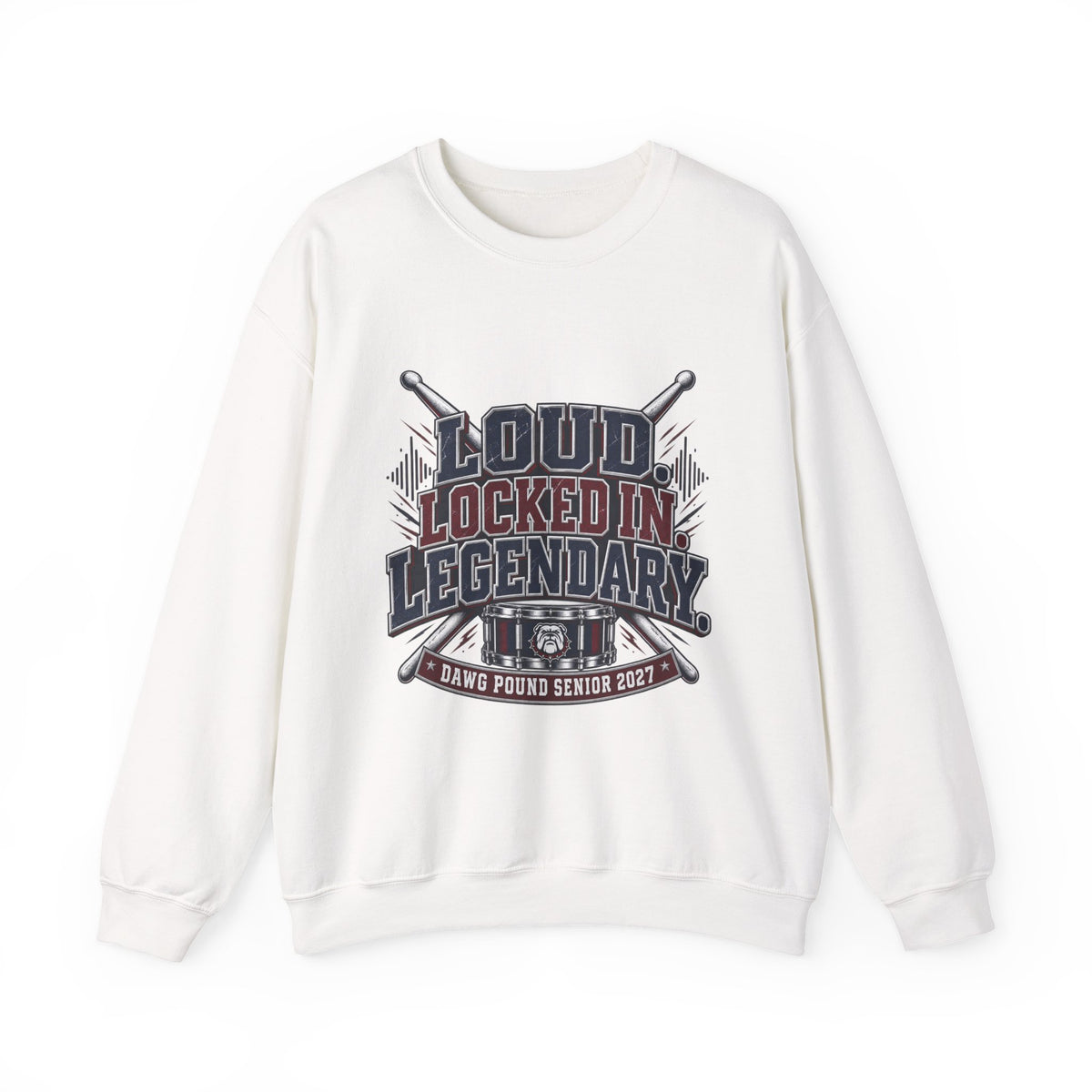 Crewneck Sweatshirt — "Loud Locked In Legendary" Vintage Baseball Senior 2027