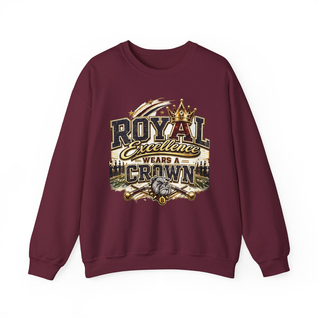 Crewneck Sweatshirt - "Royal Excellence Wears a Crown" Graphic