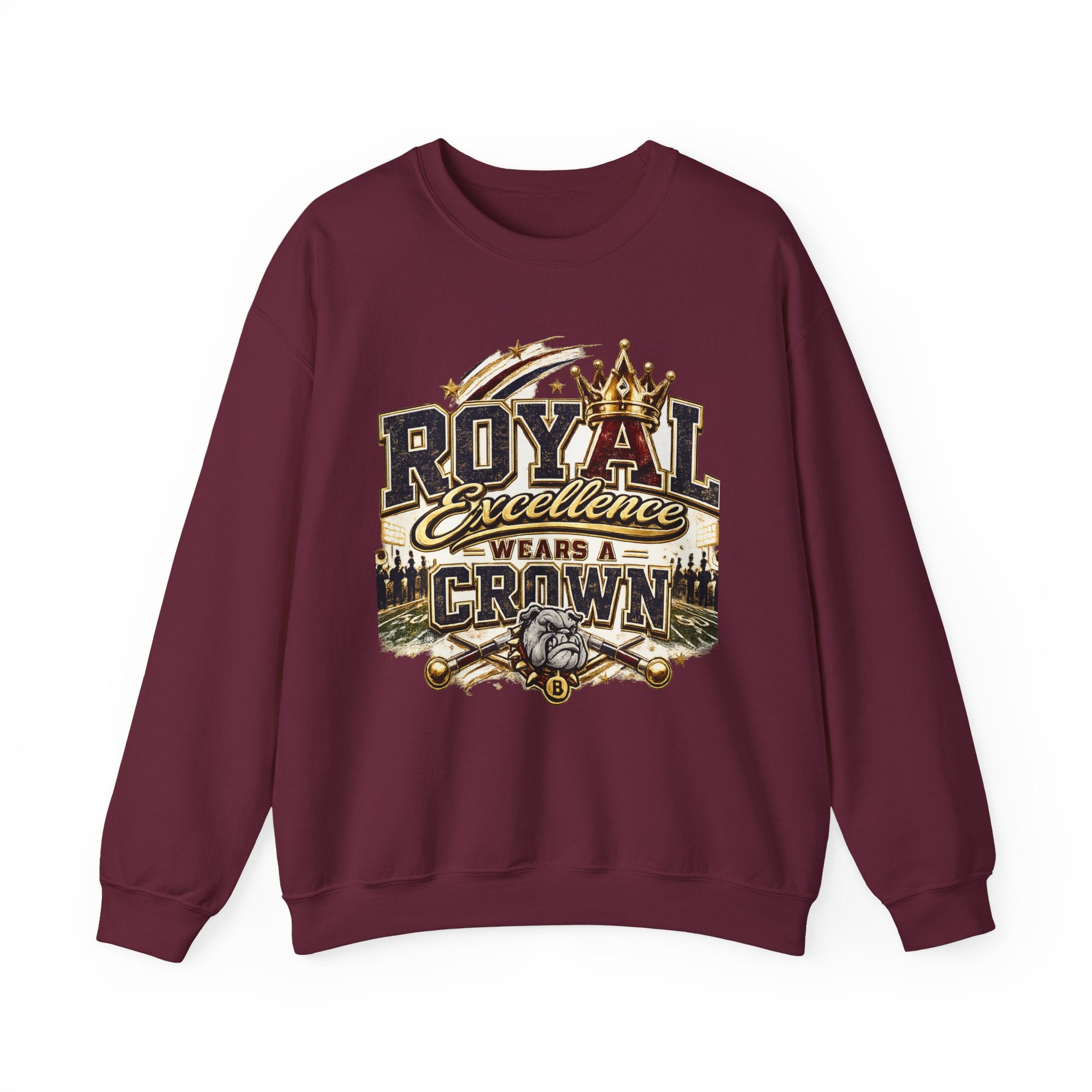 Crewneck Sweatshirt - "Royal Excellence Wears a Crown" Graphic