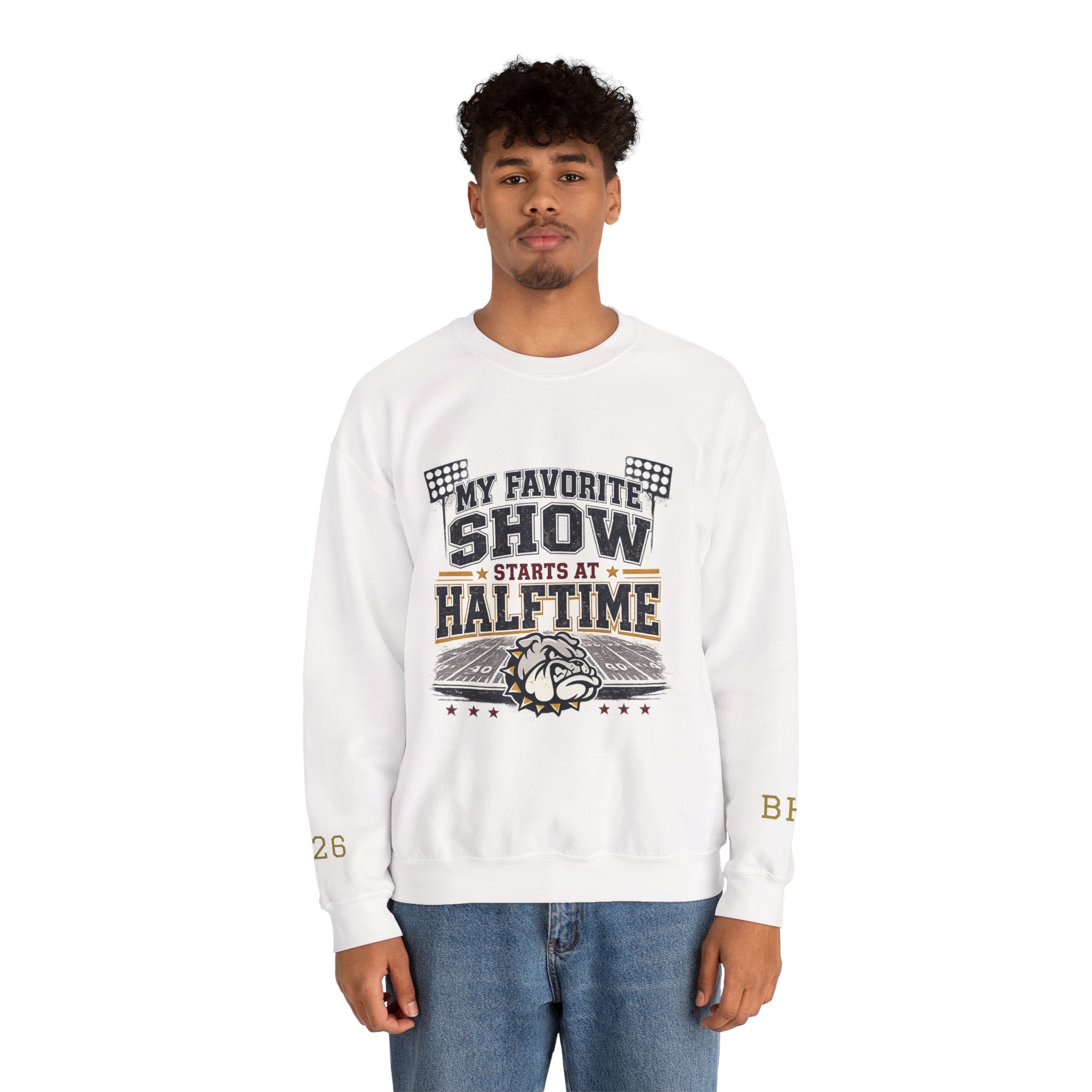 Halftime Show Crewneck Sweatshirt — "My Favorite Show Starts at Halftime" Football Pullover