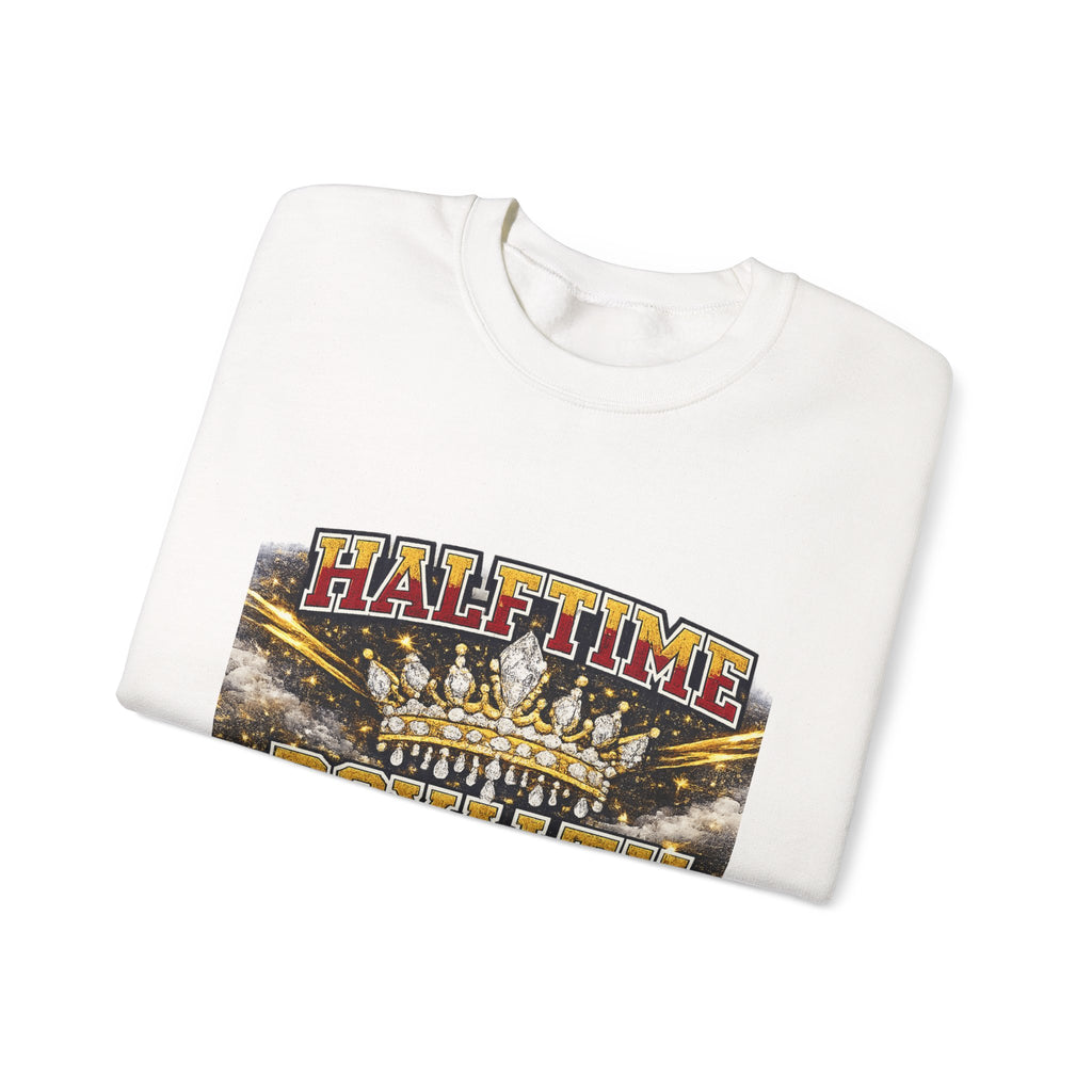 Crewneck Sweatshirt - "Halftime Royalty" Vintage Crown Football Graphic