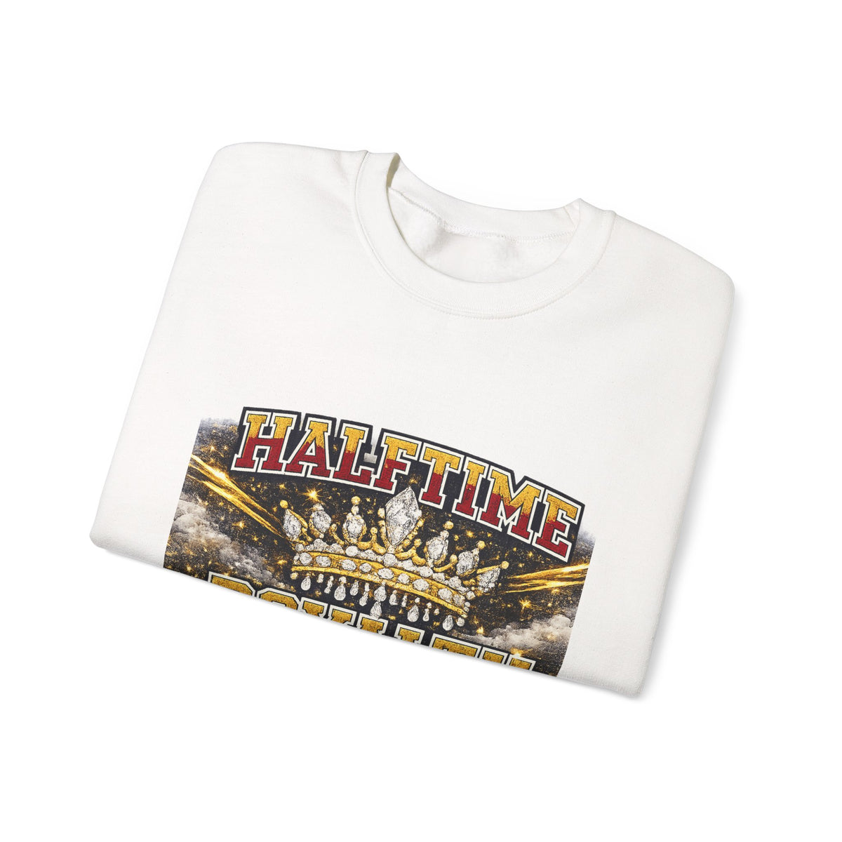 Crewneck Sweatshirt - "Halftime Royalty" Vintage Crown Football Graphic