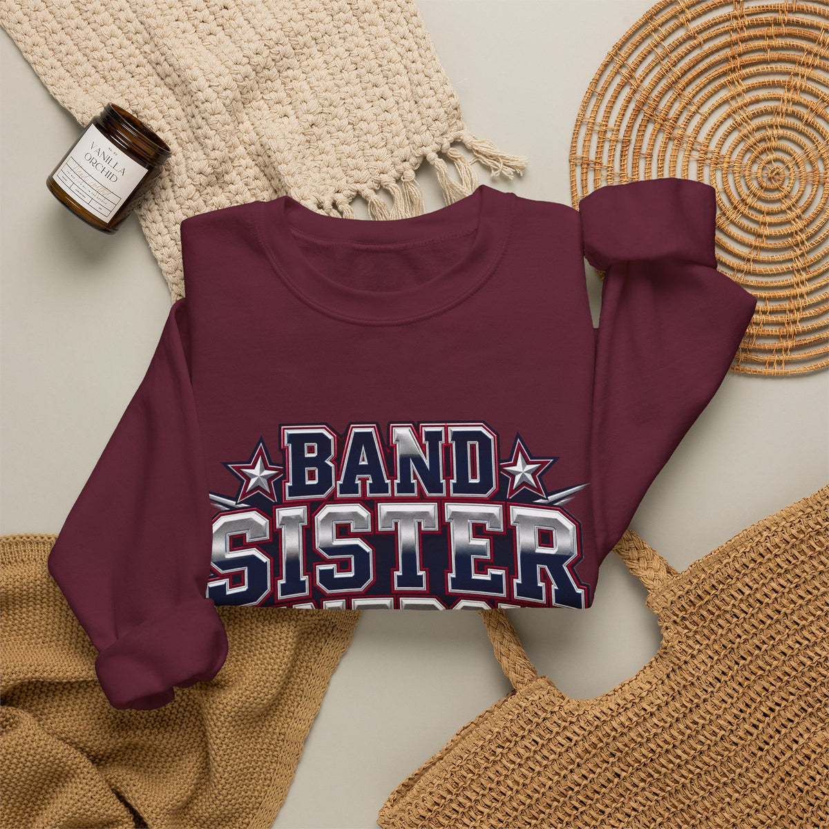 Band Sister Energy Sweatshirt — “All Heart, All Hype” Crewneck