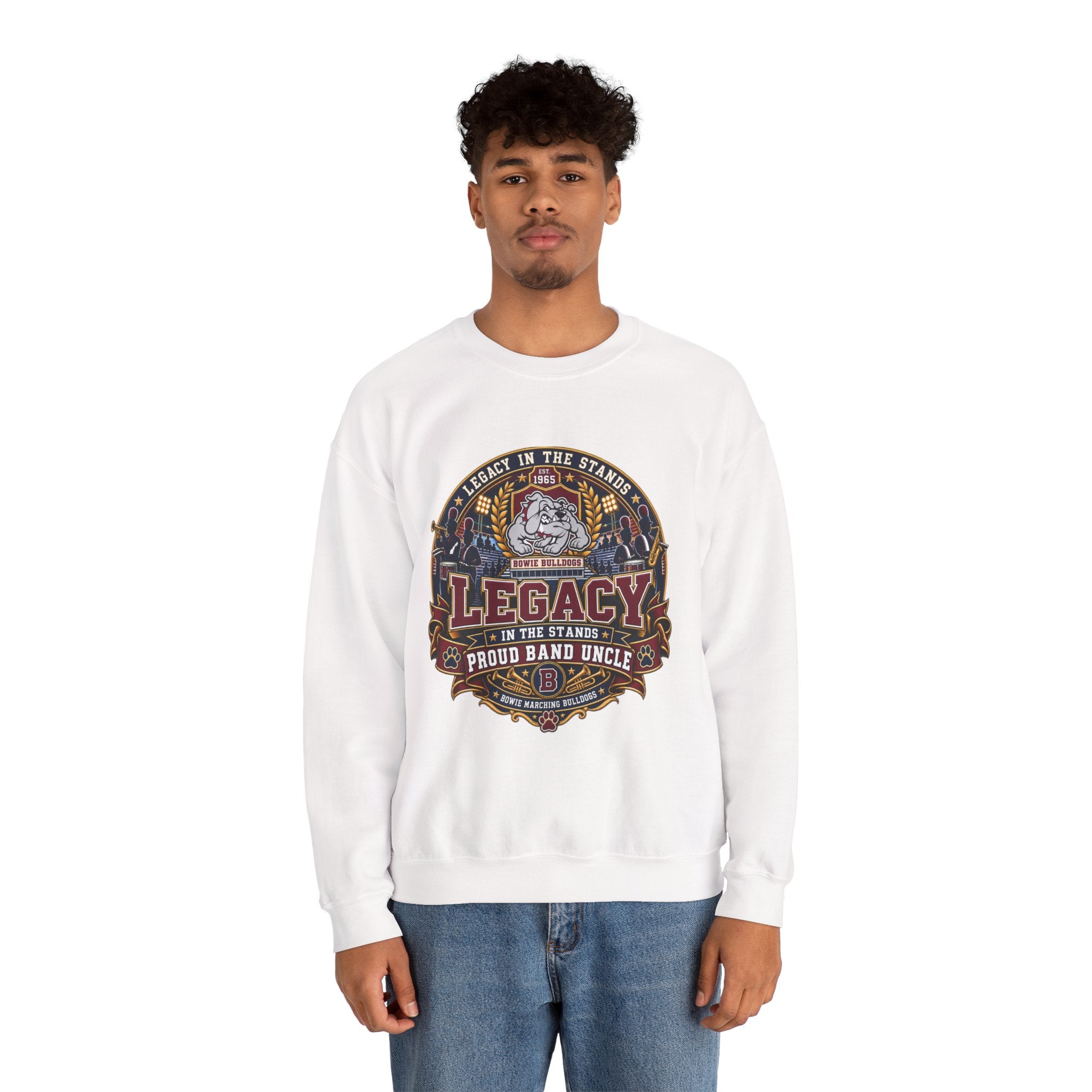 Legacy Band Uncle Crewneck Sweatshirt — Proud Band Uncle Graphic