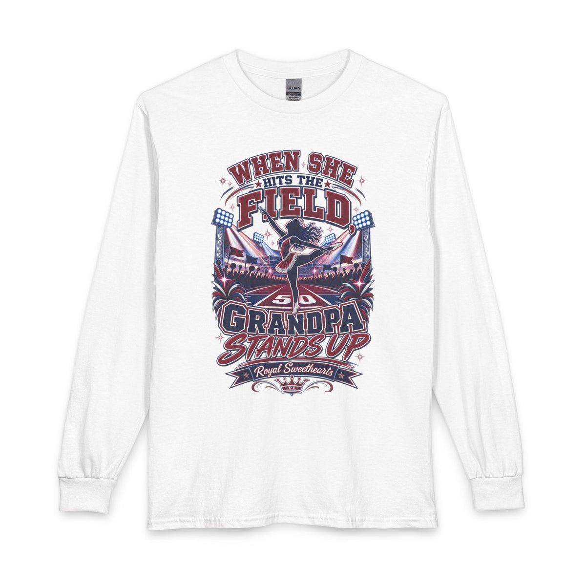 When She Hits the Field Grandpa Stands Up Long Sleeve Tee