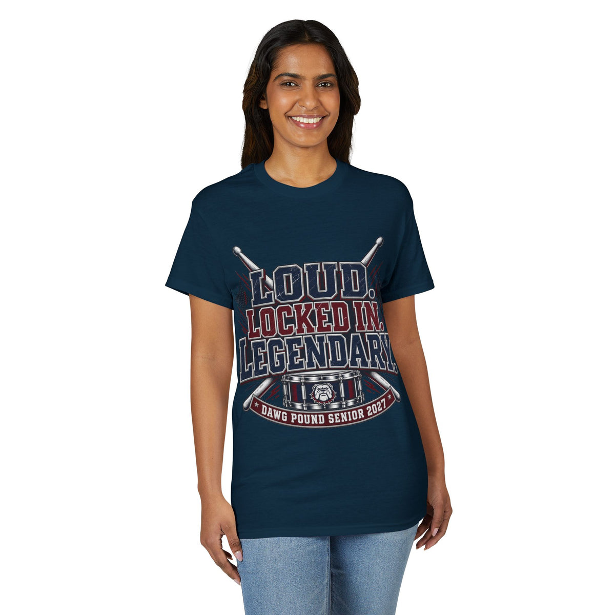 Loud Locked In Legendary T-Shirt — Dawg Pound Senior 2022 Drumline Tee