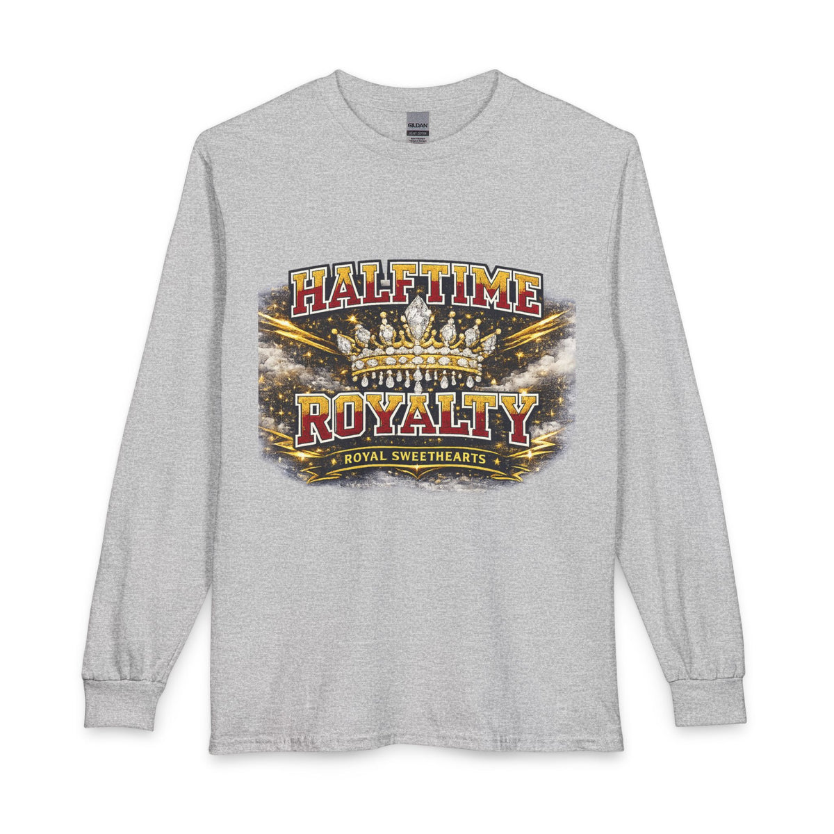 Halftime Royalty Long Sleeve Tee — ‘Halftime Royalty’ Crown Graphic Sports Fan Shirt