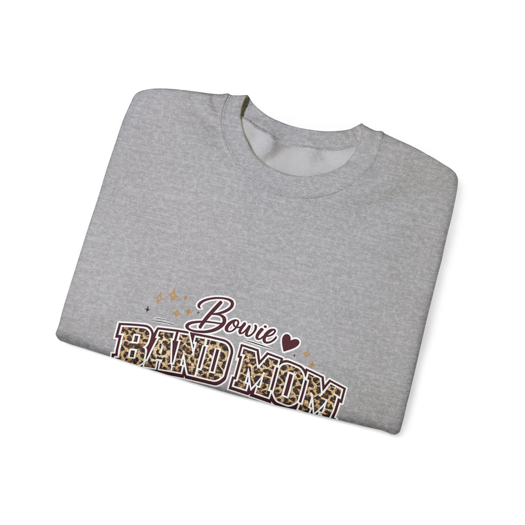 Band Mom Crewneck Sweatshirt — Bowie Marching Bulldogs Leopard Print