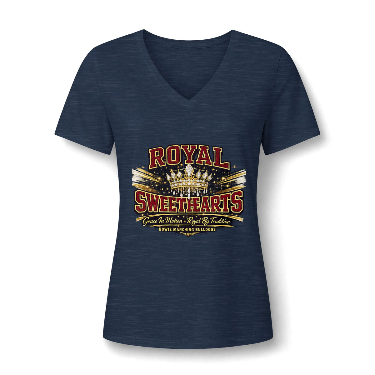 Royal Sweethearts Women's V-Neck Tee — Vintage Motorcycle Rally Graphic
