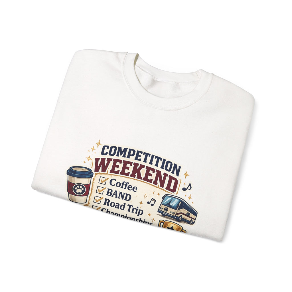 Competition Weekend Crewneck Sweatshirt — Band Road Trip, Coffee & Championships