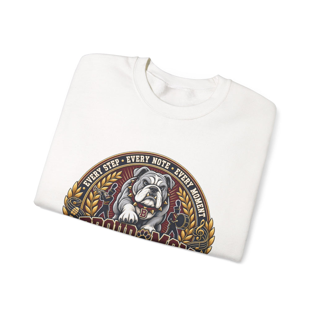 Proud Mom Crewneck Sweatshirt — "Bowie" Marching Bulldog Band Mom Pullover