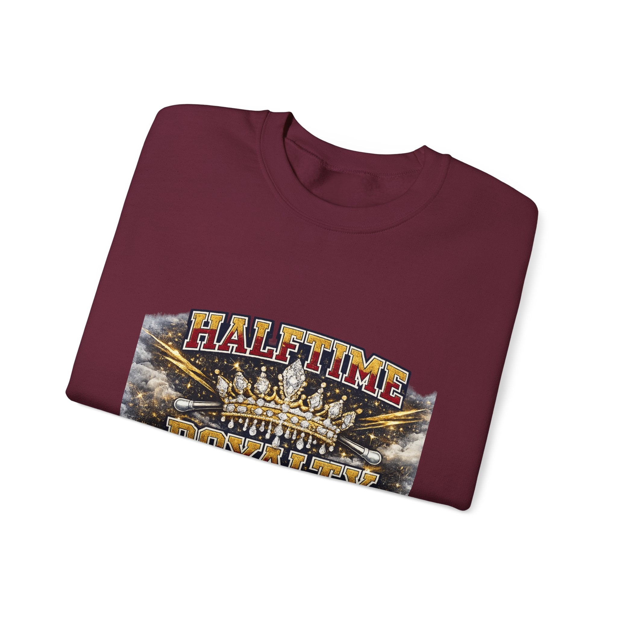 Crewneck Sweatshirt - "Halftime Royalty" Vintage Crown Football Graphic