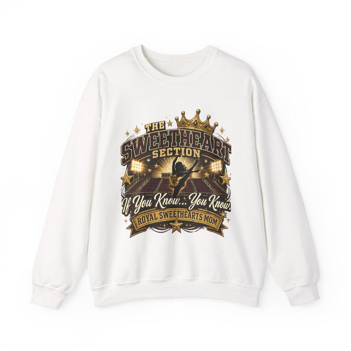 Royal Sweethearts Mom Sweatshirt – “The Sweetheart Section” Vintage Cheer Mom Crewneck