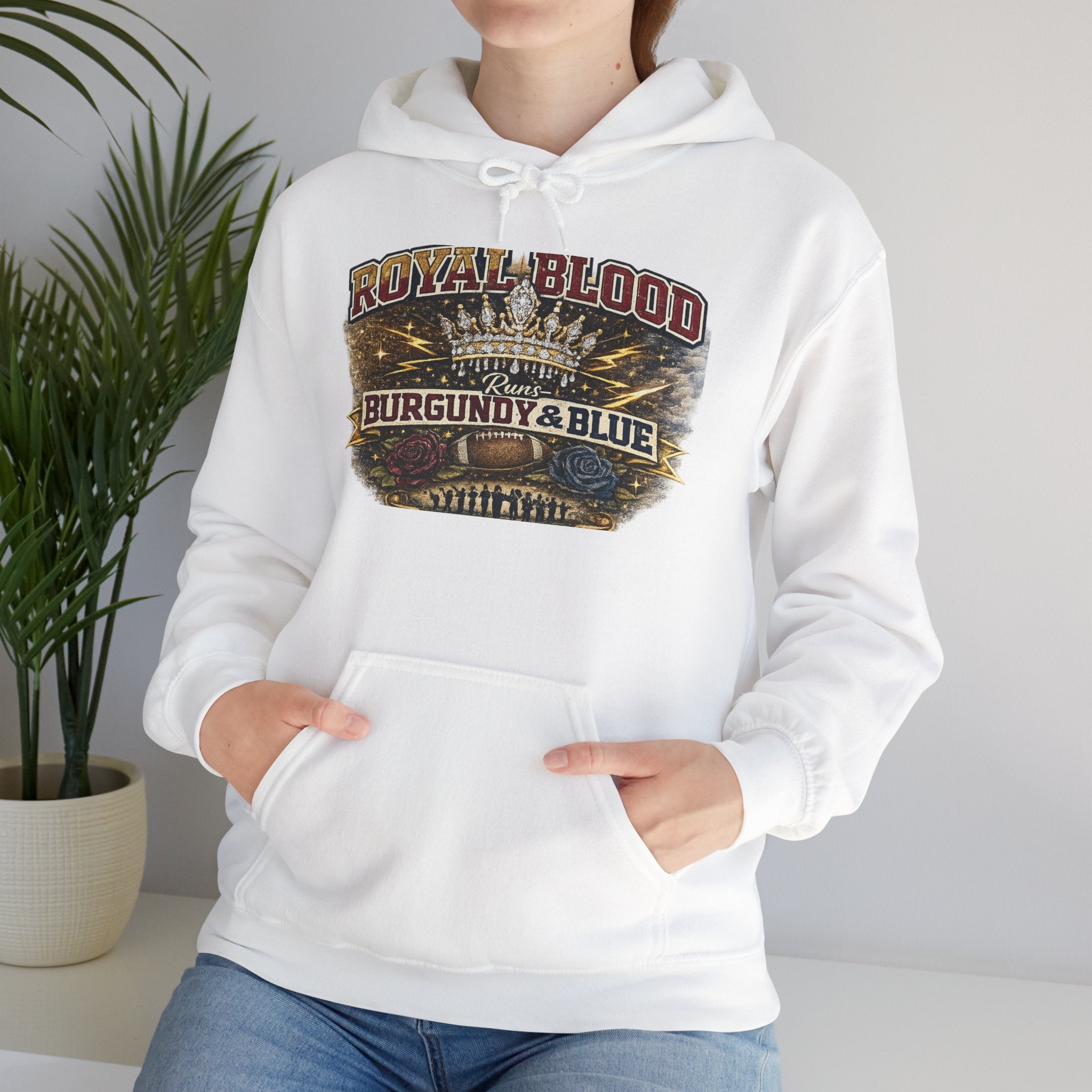 Royal Blood 'Burgundy & Blue' Graphic Hoodie – Vintage Band Tour Sweatshirt