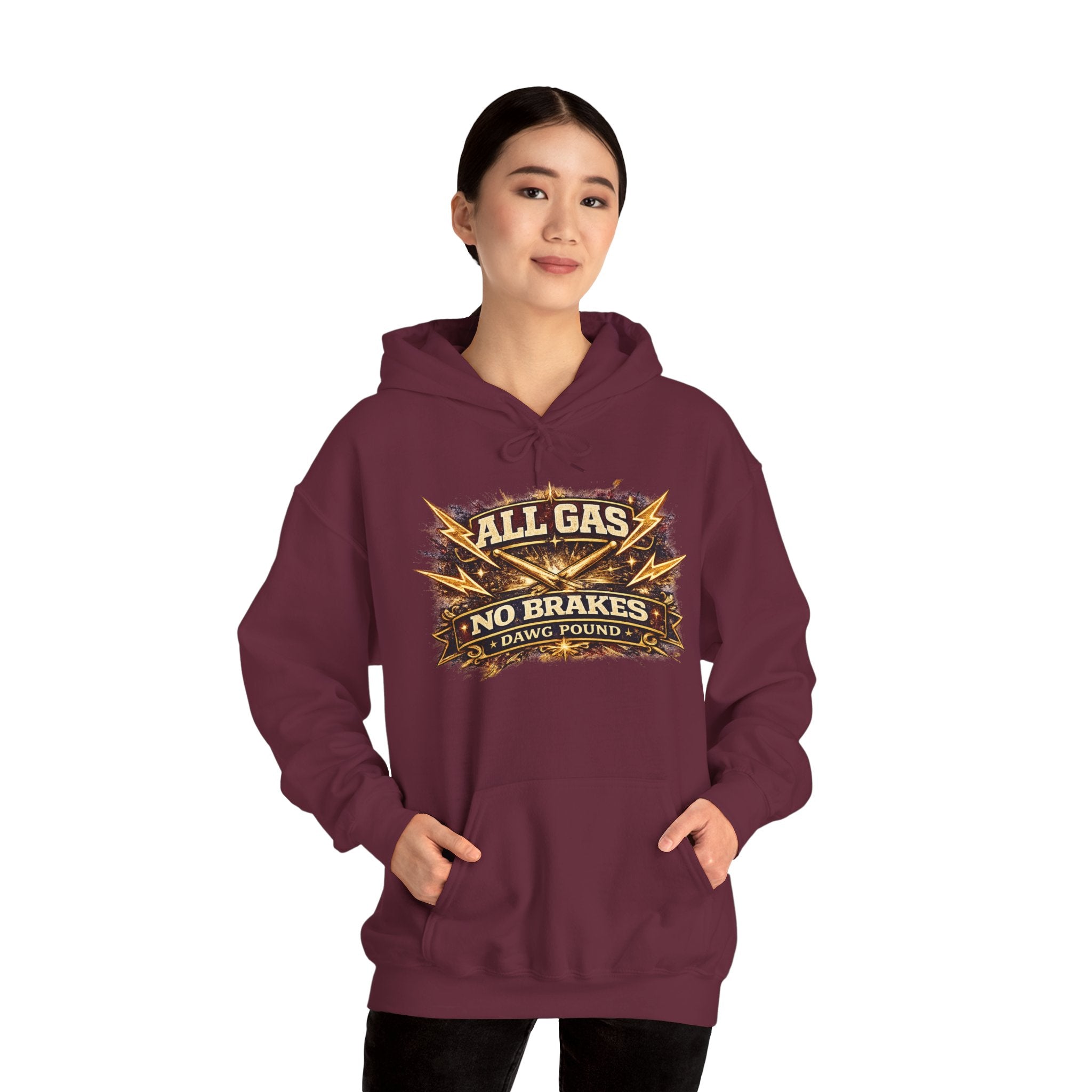 Hoodie — "All Gas No Brakes" Retro Racing Pullover