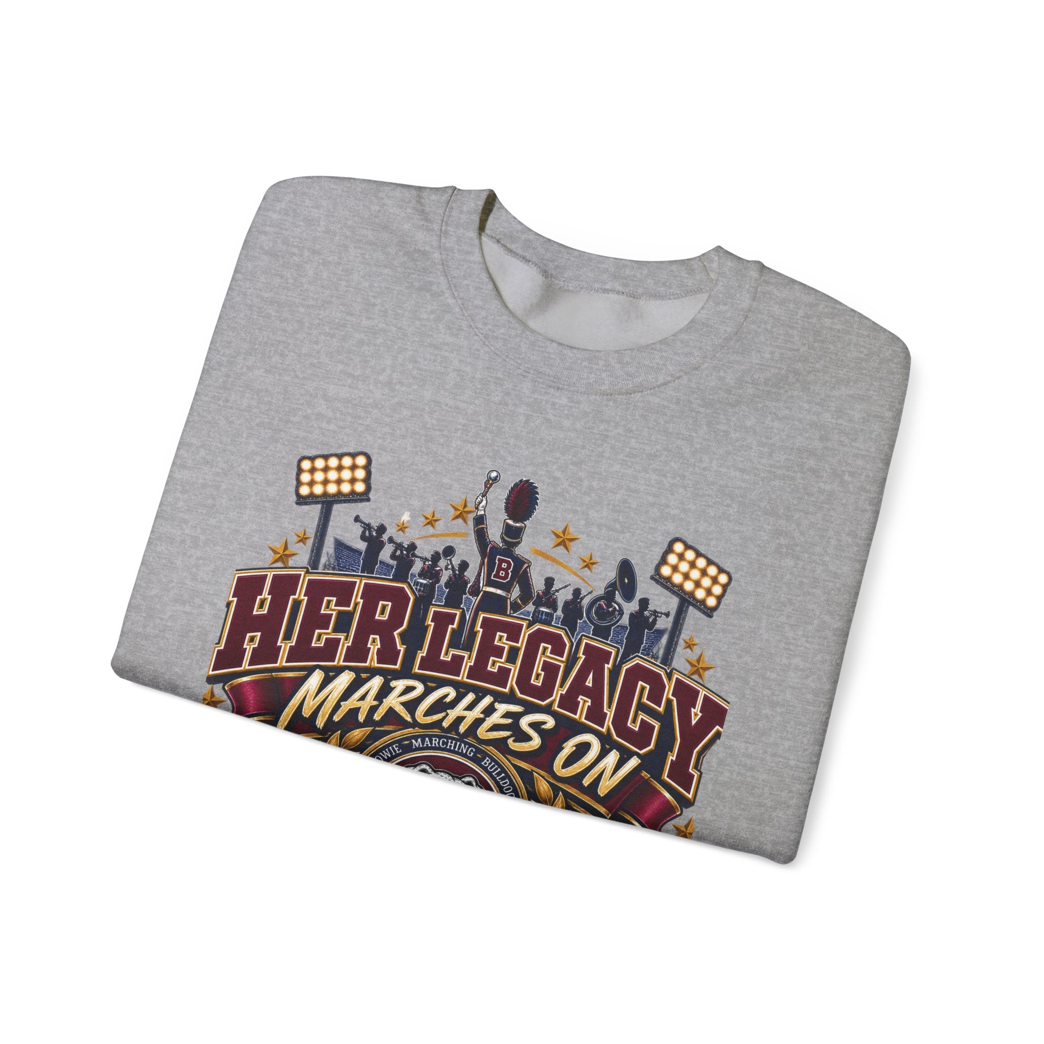 Her Legacy Marches On Bulldog Grandma Sweatshirt
