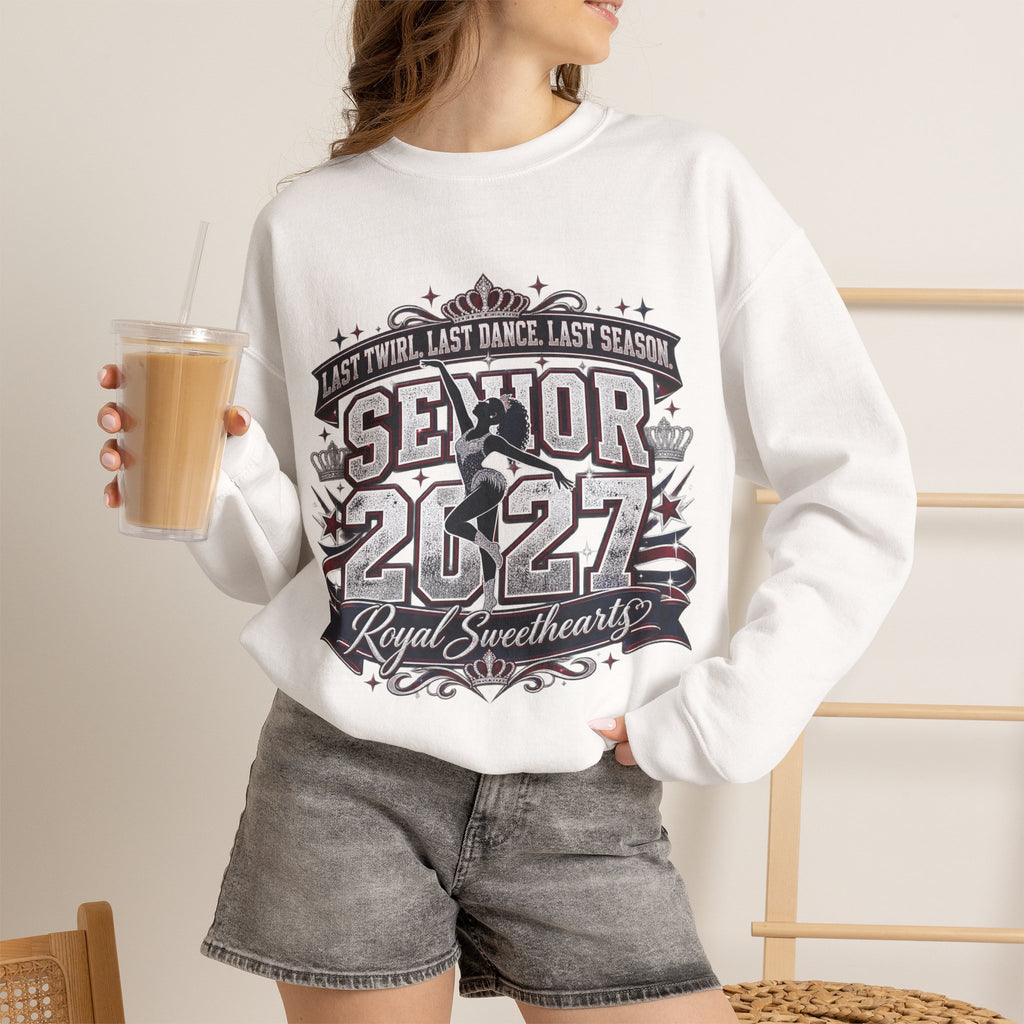 Senior 2027 Crewneck Sweatshirt — "Royal Sweetheart" Dance Senior Design