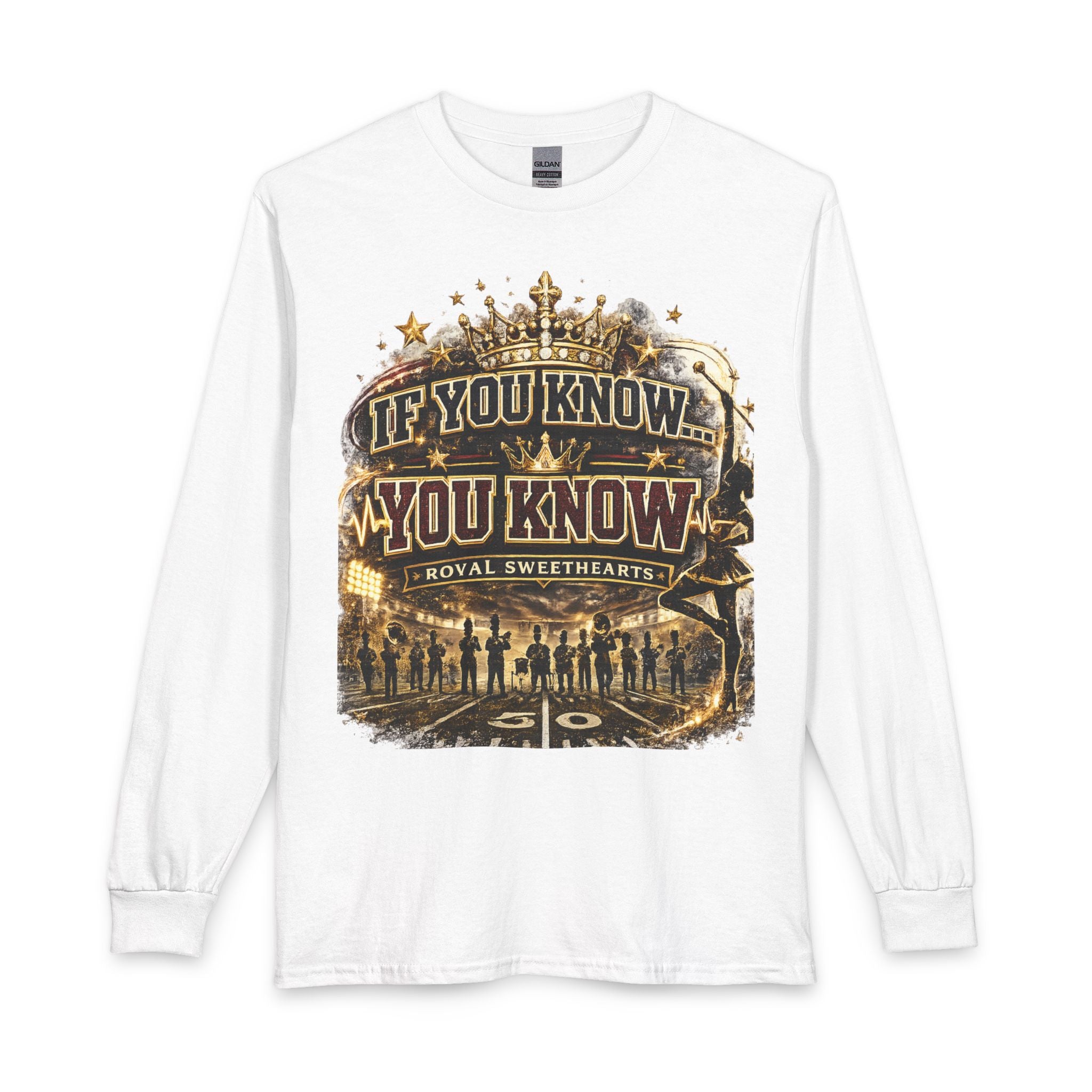 If You Know You Know Long Sleeve Tee — Retro Football 'Royal Sweethearts' Design
