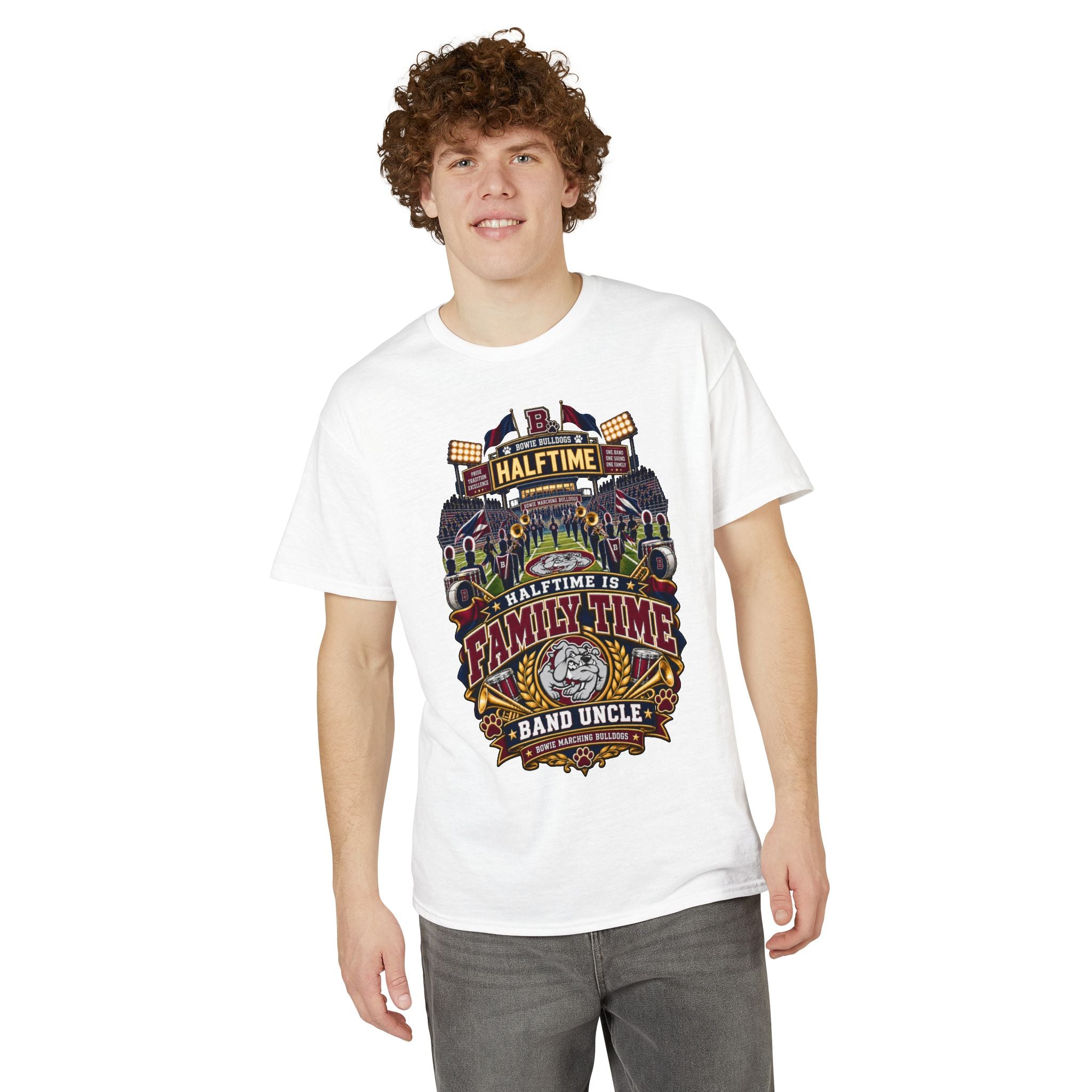 Halftime Is Family Time Band Uncle T-Shirt – Marching Band Fan Tee
