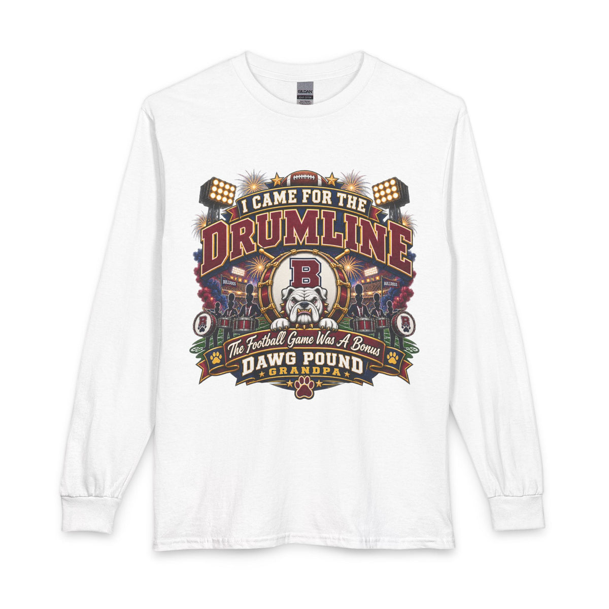 Drumline Long Sleeve T-Shirt — "I Came for the Drumline" Football Fan Shirt