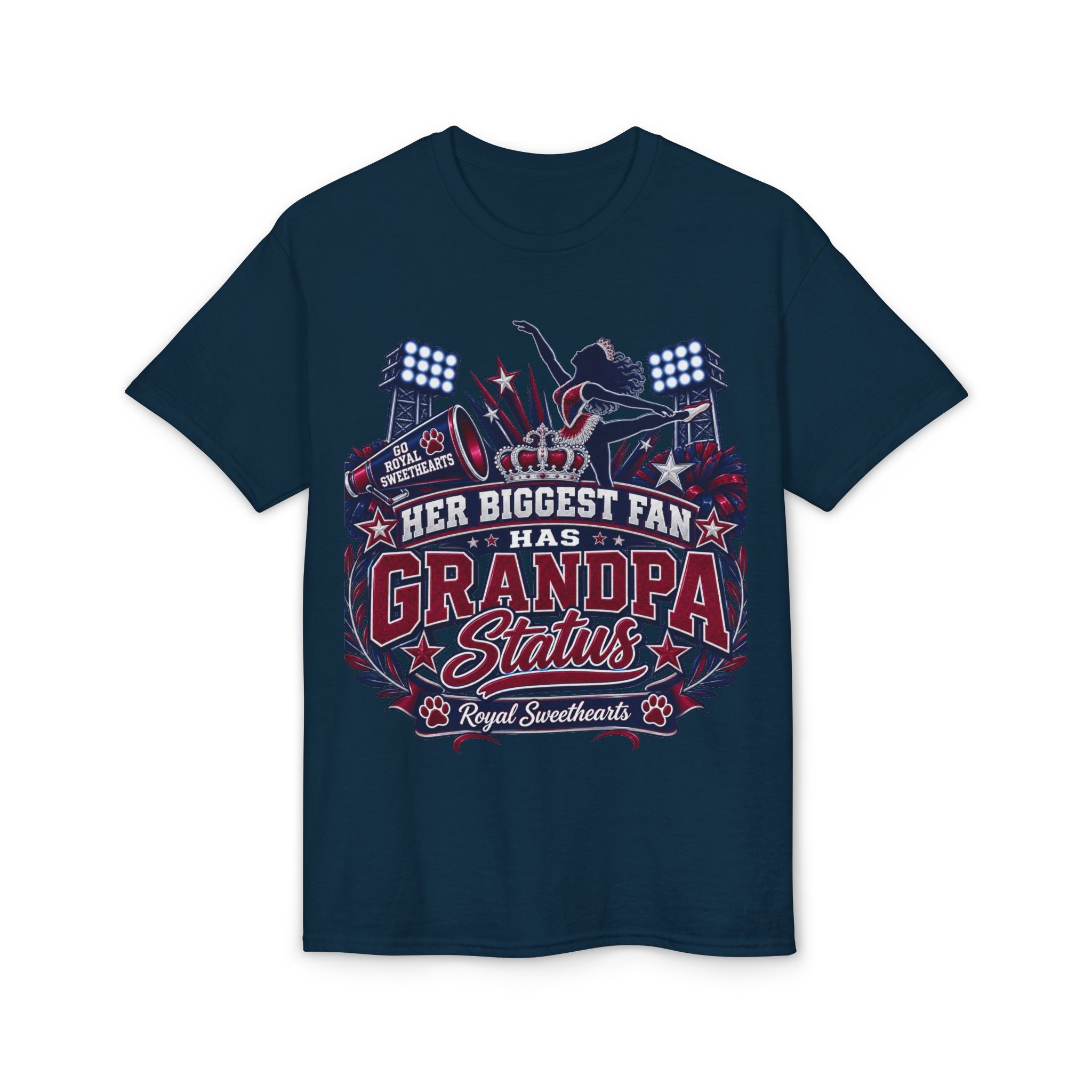 Her Biggest Fan Has Grandpa Status T-Shirt — Proud Sports Grandpa Tee