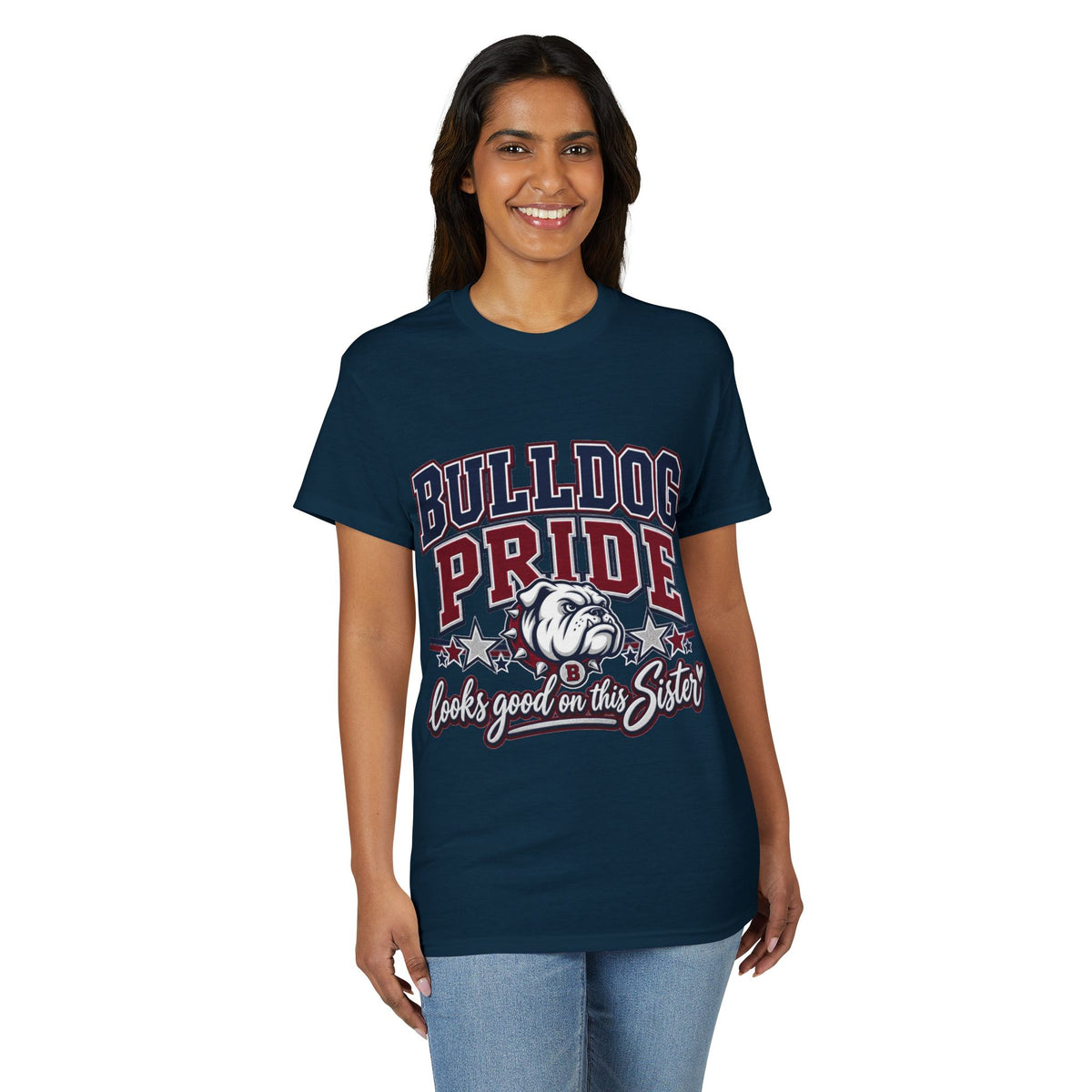 Bulldog Pride T-Shirt — 'Looks Good on His Sister' College Mascot Tee