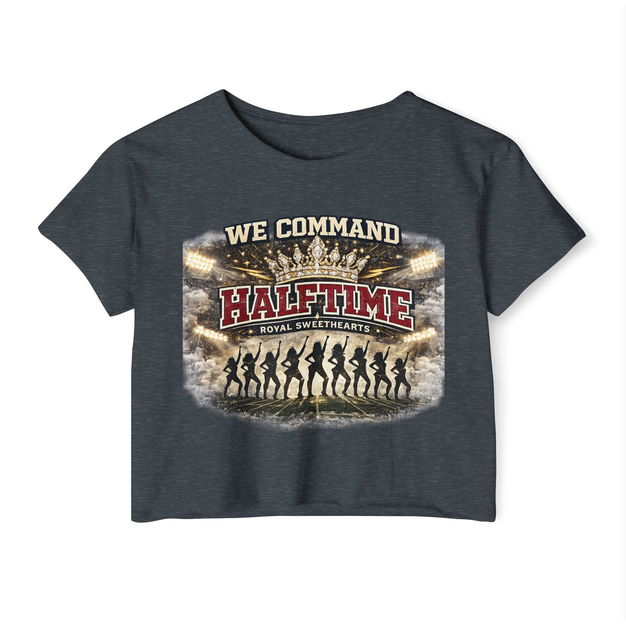 We Command Halftime Crop Top — Women's Festival Dance Team Graphic Tee