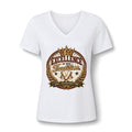 Women's V-Neck Tee — 'Excellence Is Her Tradition' Vintage Crest