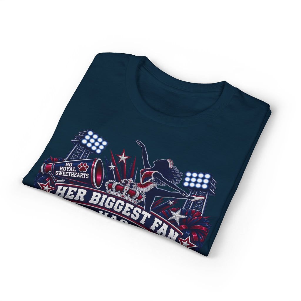 Her Biggest Fan Has Grandpa Status T-Shirt — Proud Sports Grandpa Tee