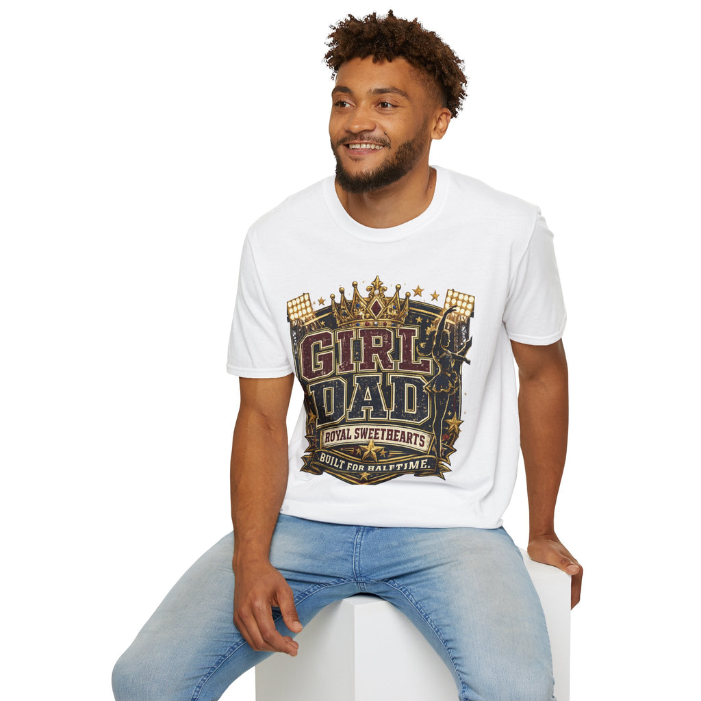 Girl Dad T-Shirt — Vintage Crowned 'Girl Dad' Dad Tee for Dads of Daughters