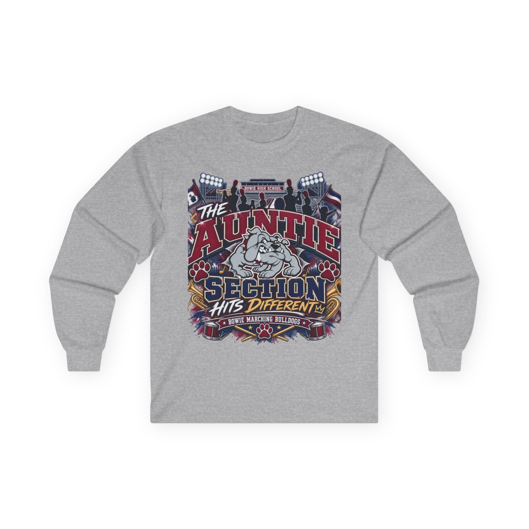 The Auntie Section Long Sleeve Tee — Hits Different Graphic Shirt