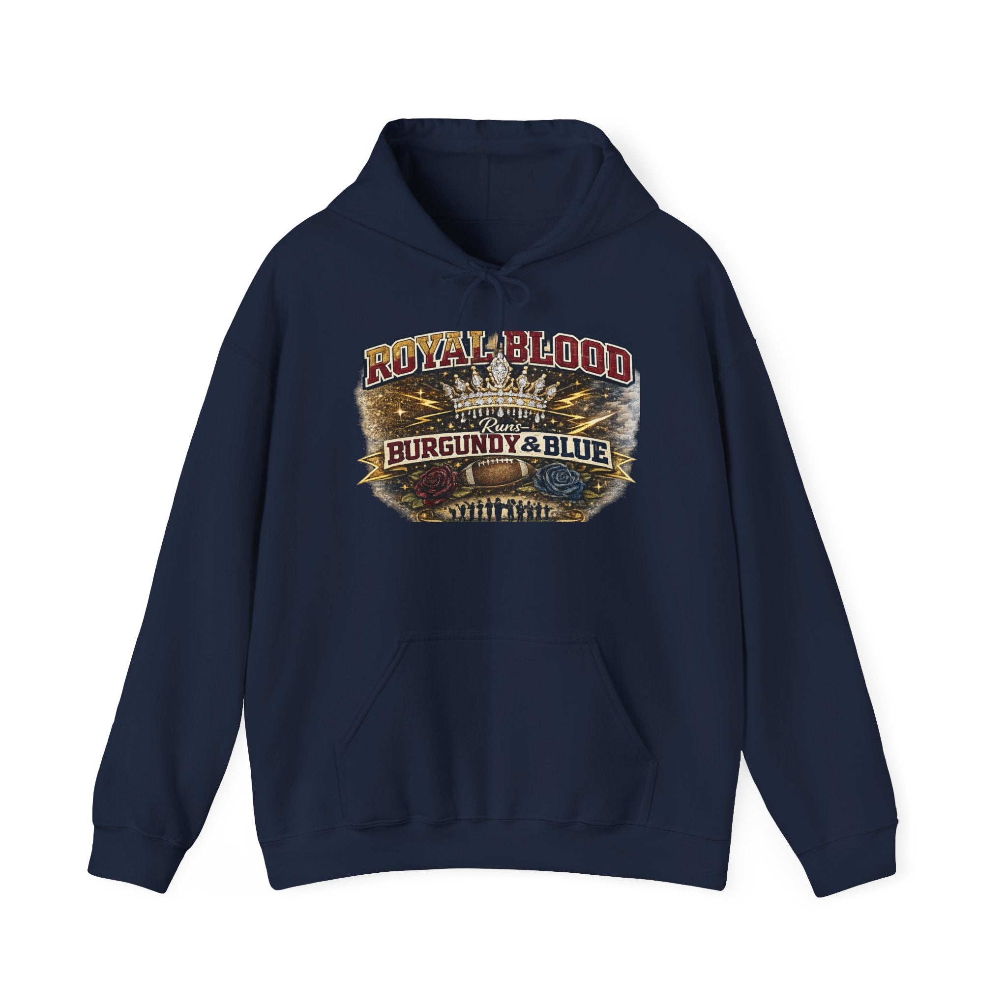 Royal Blood 'Burgundy & Blue' Graphic Hoodie – Vintage Band Tour Sweatshirt
